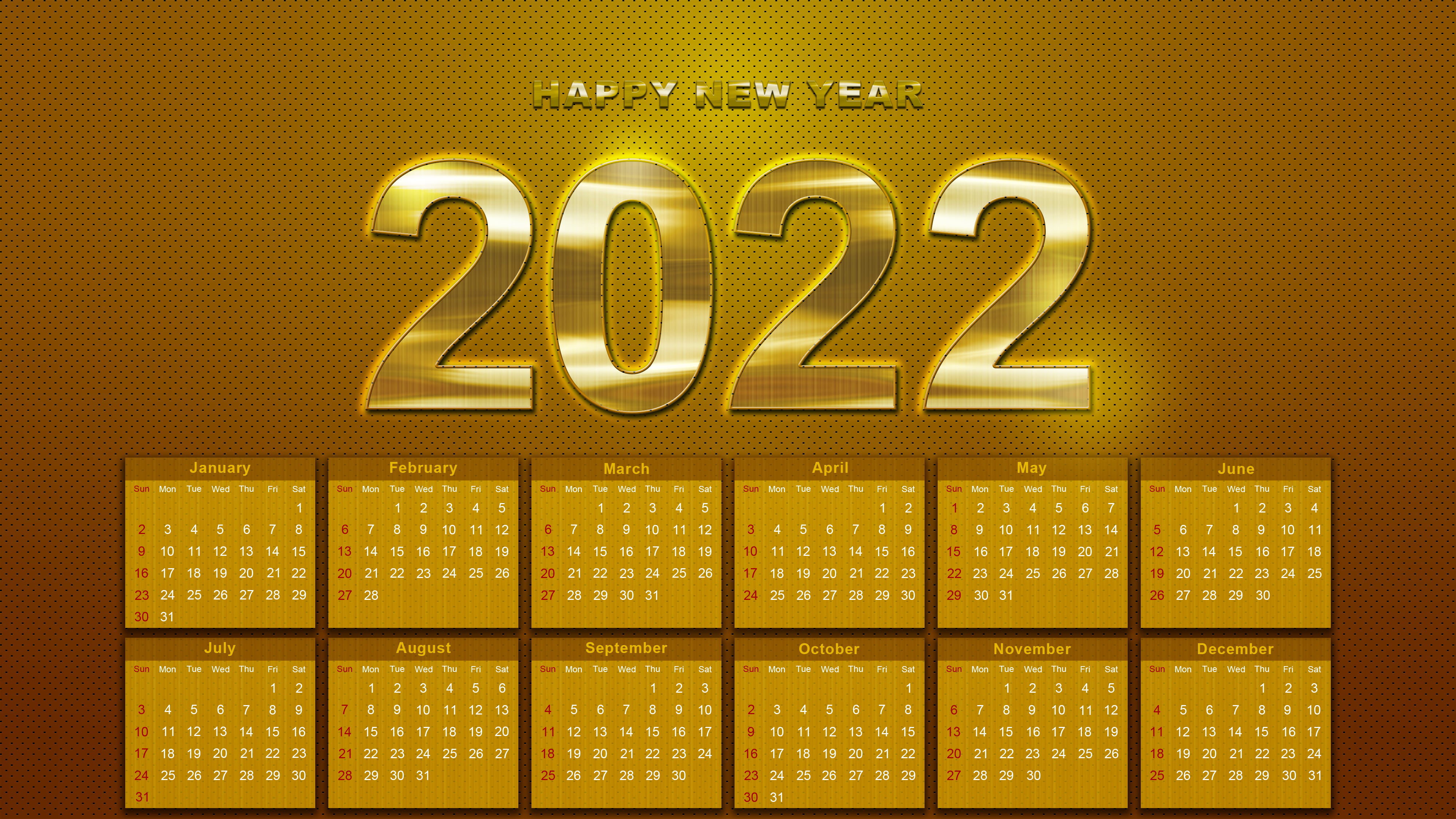 2022 (Year), Happy New Year, calendar
