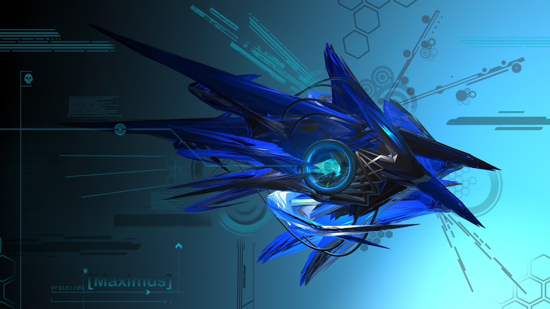 blue and black Maximus wallpaper, blue and black Maximus digital illustration