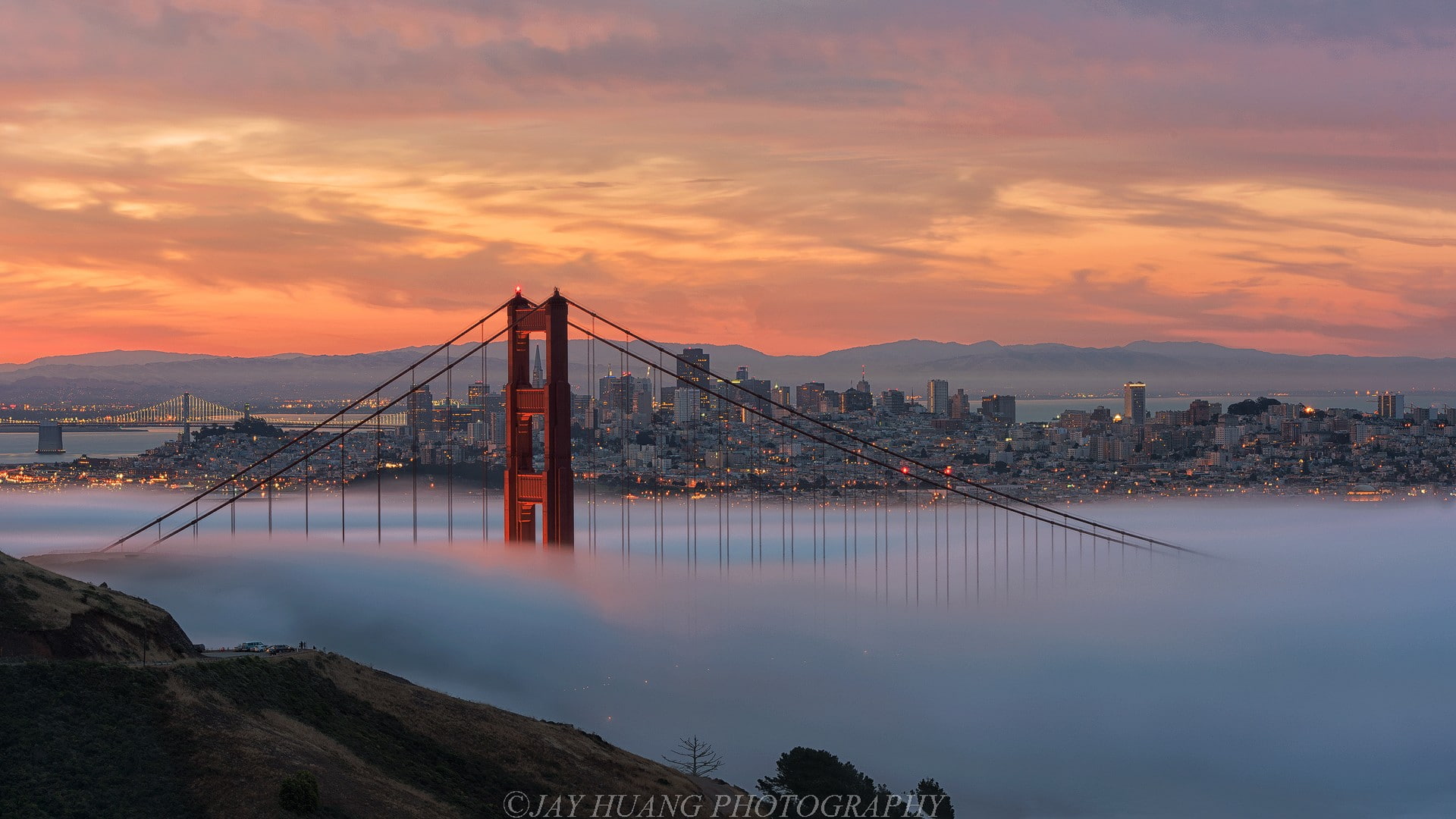 San Francisco, cityscape, sky, Golden Gate Bridge, architecture