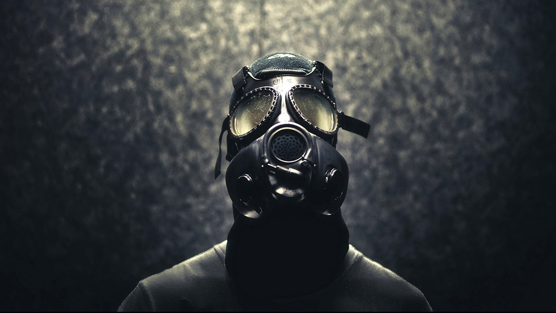 black gas mask, gas masks, men, protection, security, portrait