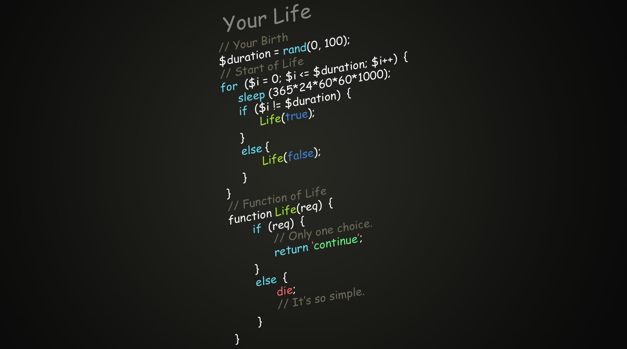 programming, function of life, script