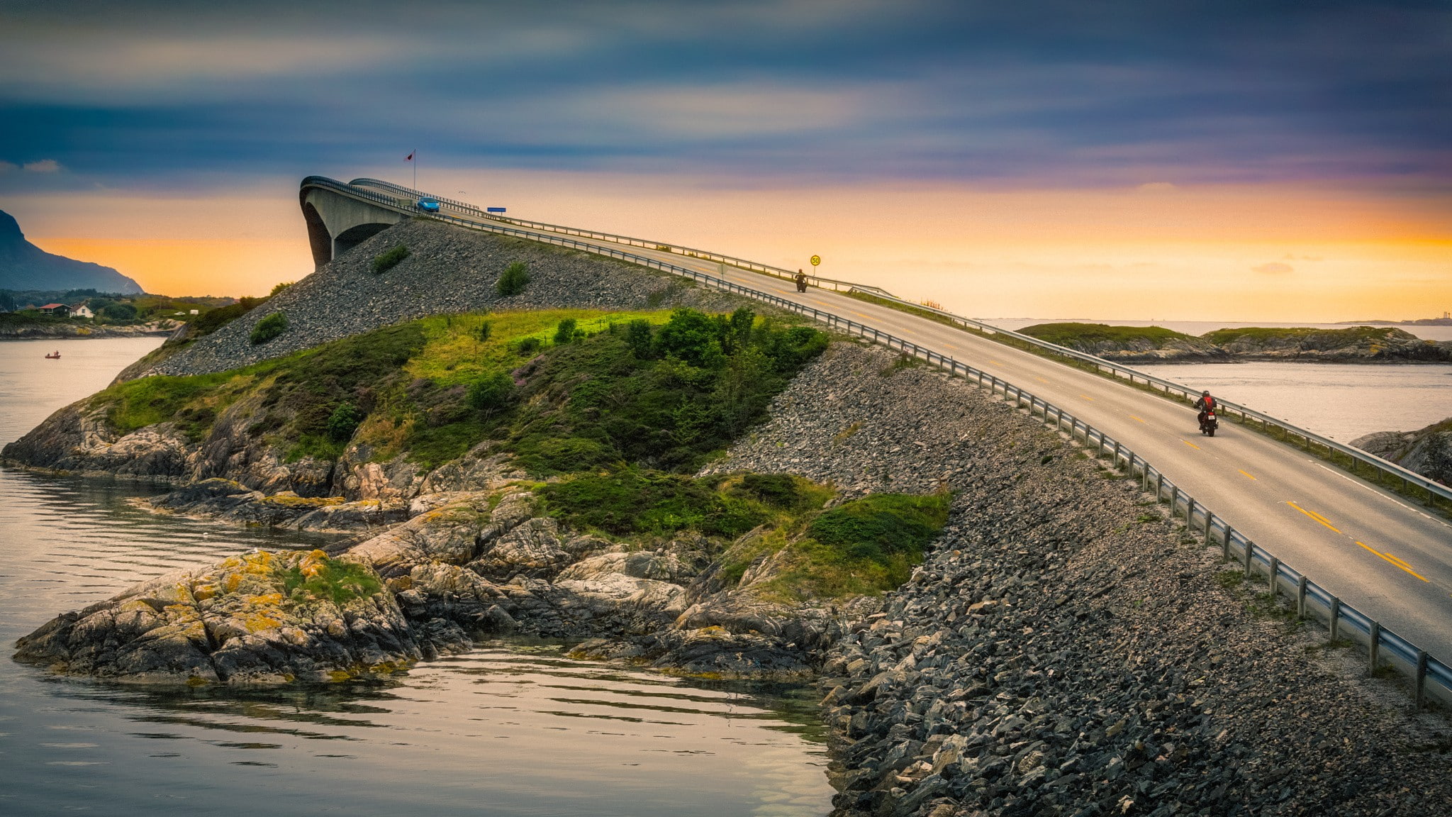 motorcycle, Atlantic Ocean Road, Norway