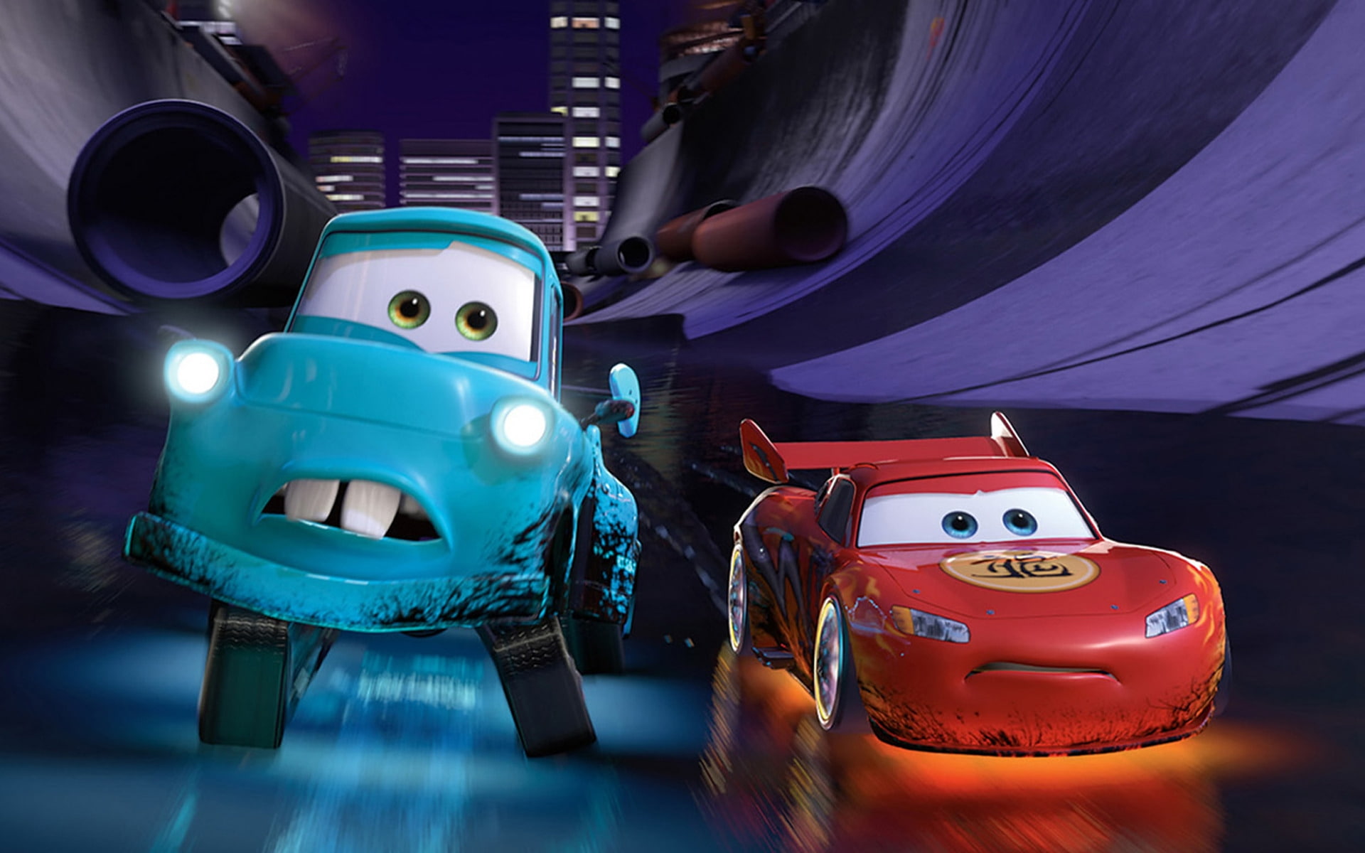 Cars 2 Lightning McQueen and Mater, animation, pixar, adventure