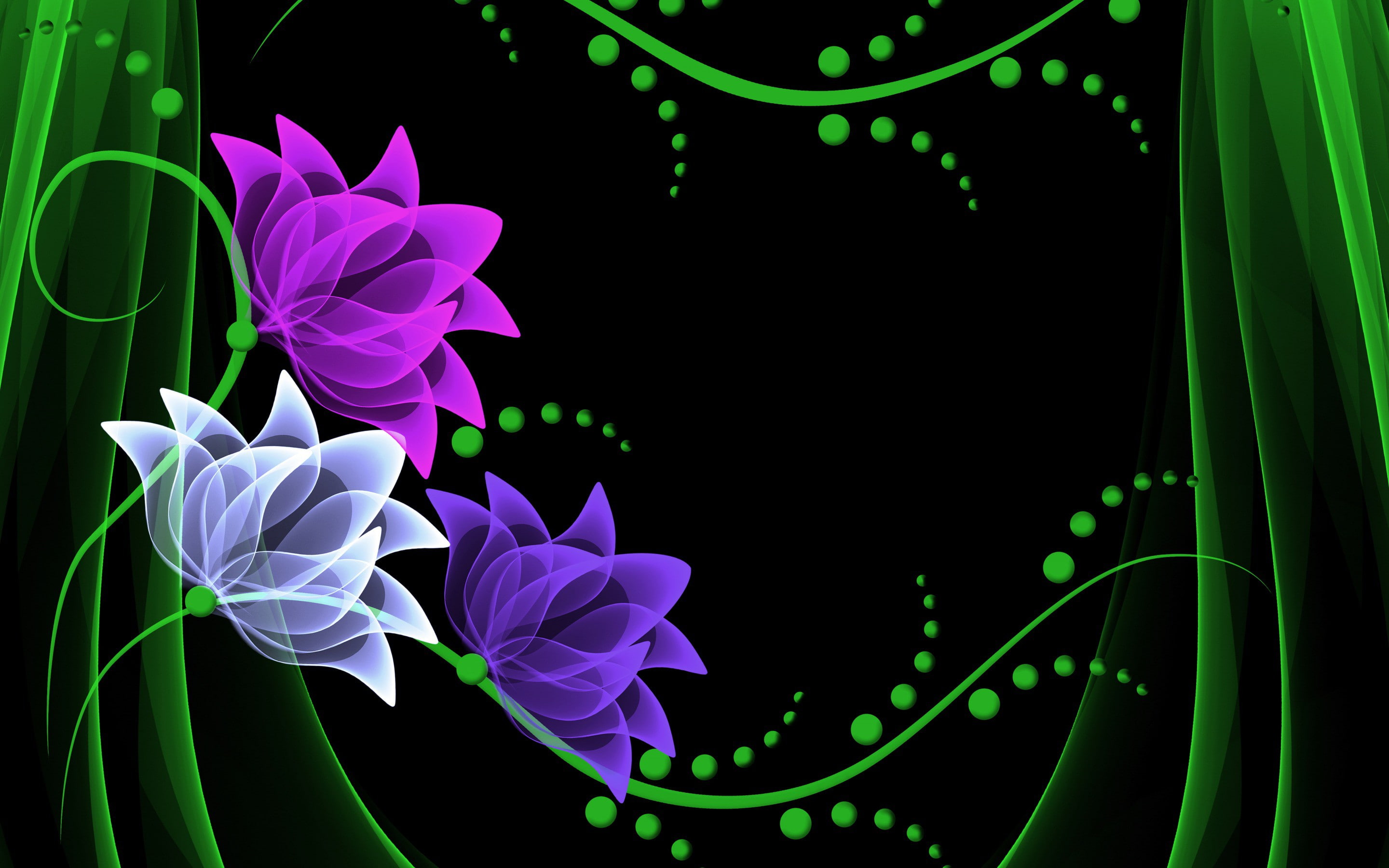 Neon Flowers Wallppaer, vector, background, Best s, download