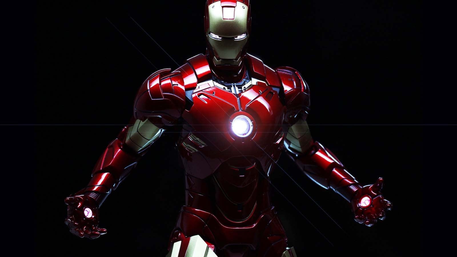 Marvel Iron-Man digital art, Iron Man, indoors, black background