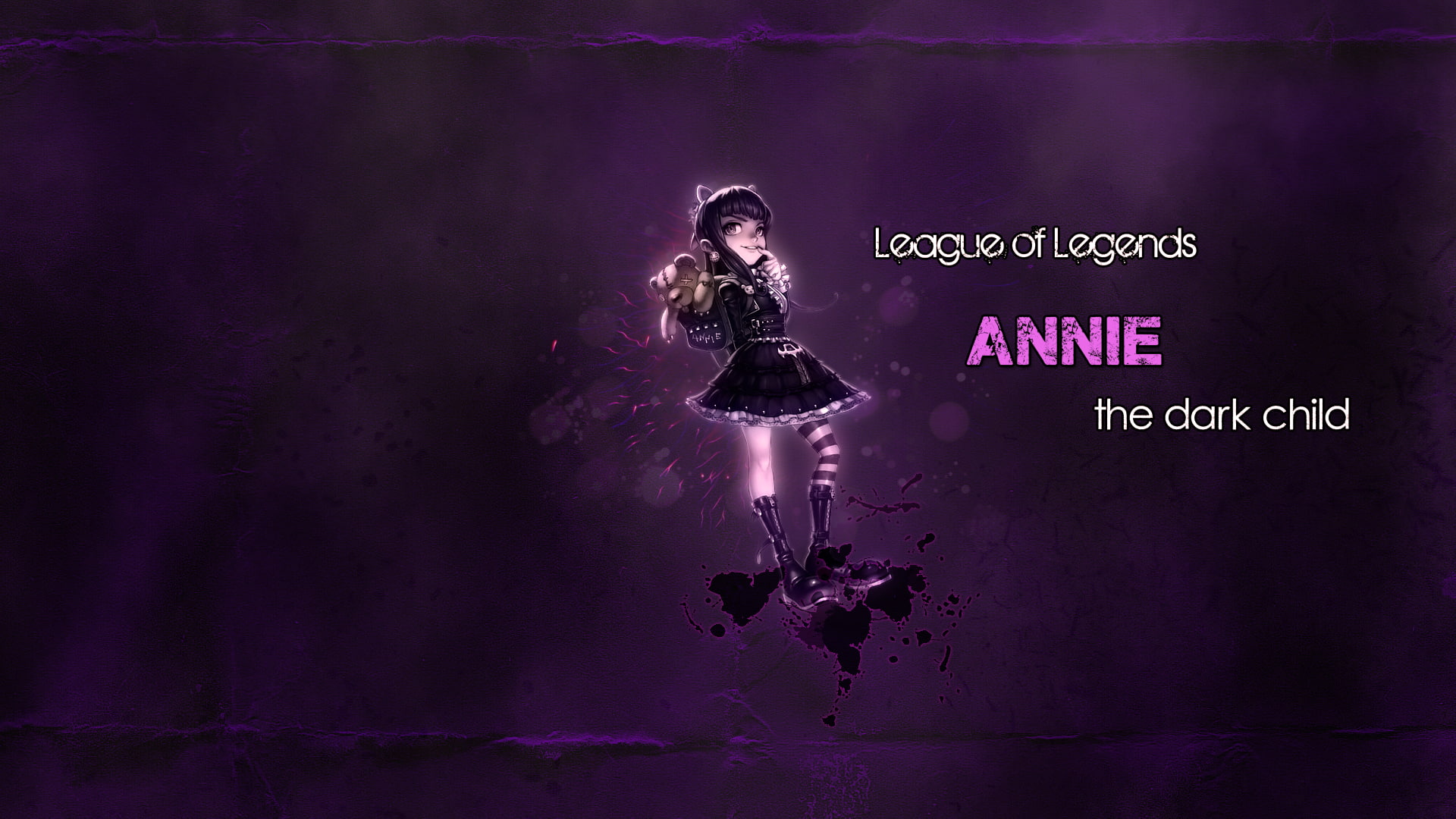 League of Legends, Annie (League of Legends), purple, western script