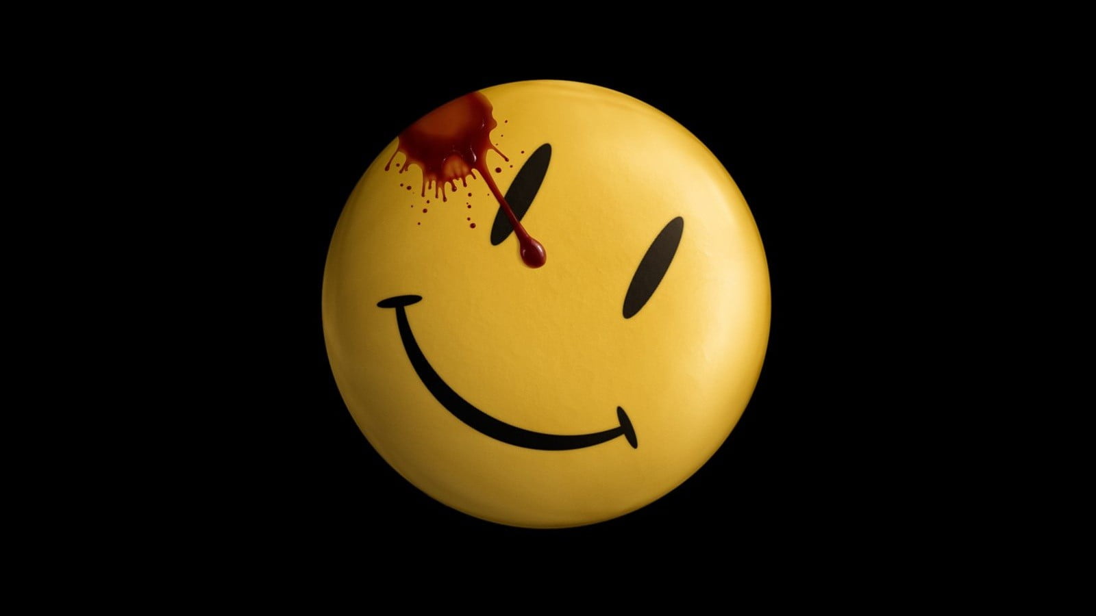 smiley with blood illustration, Watchmen, movies, blood spatter