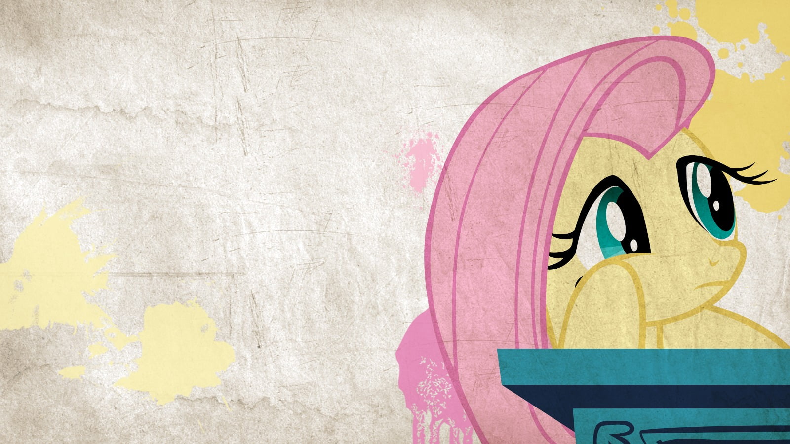 painting of My Little Pony, Fluttershy, wall - building feature