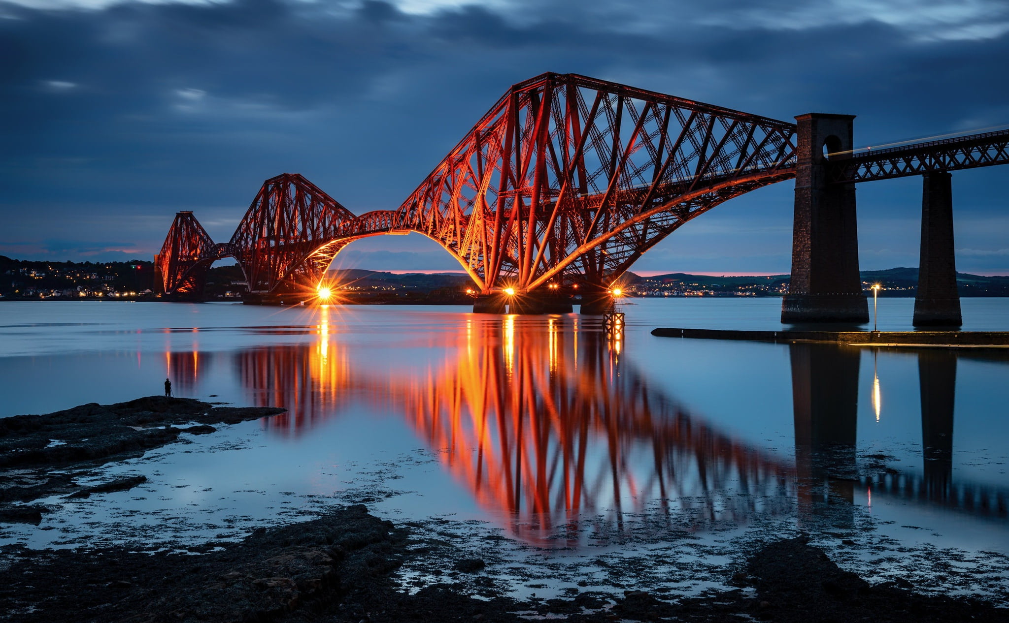 Bridges, Forth Bridge, Reflection, Scotland