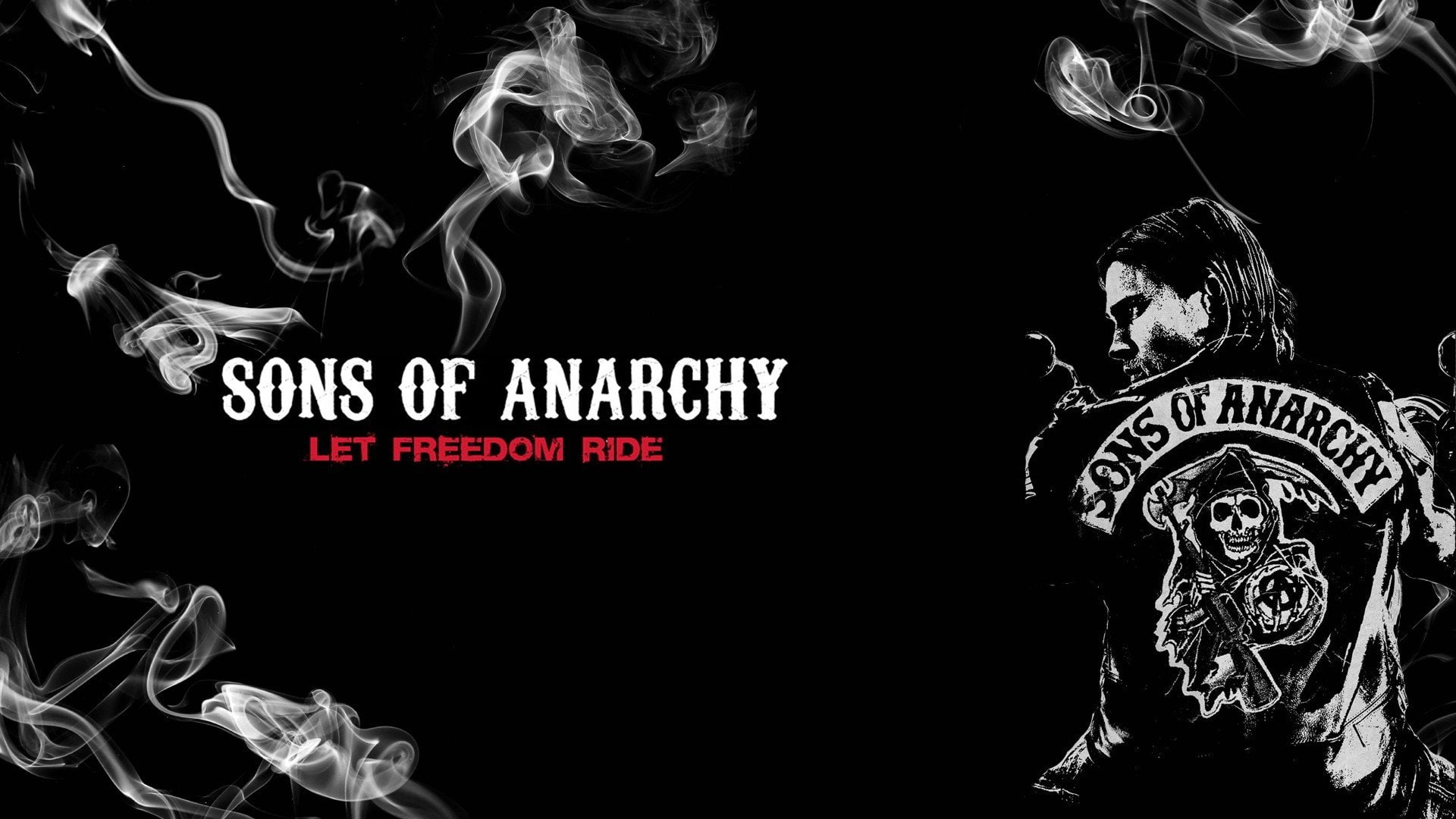sons of anarchy, text, black background, no people, communication