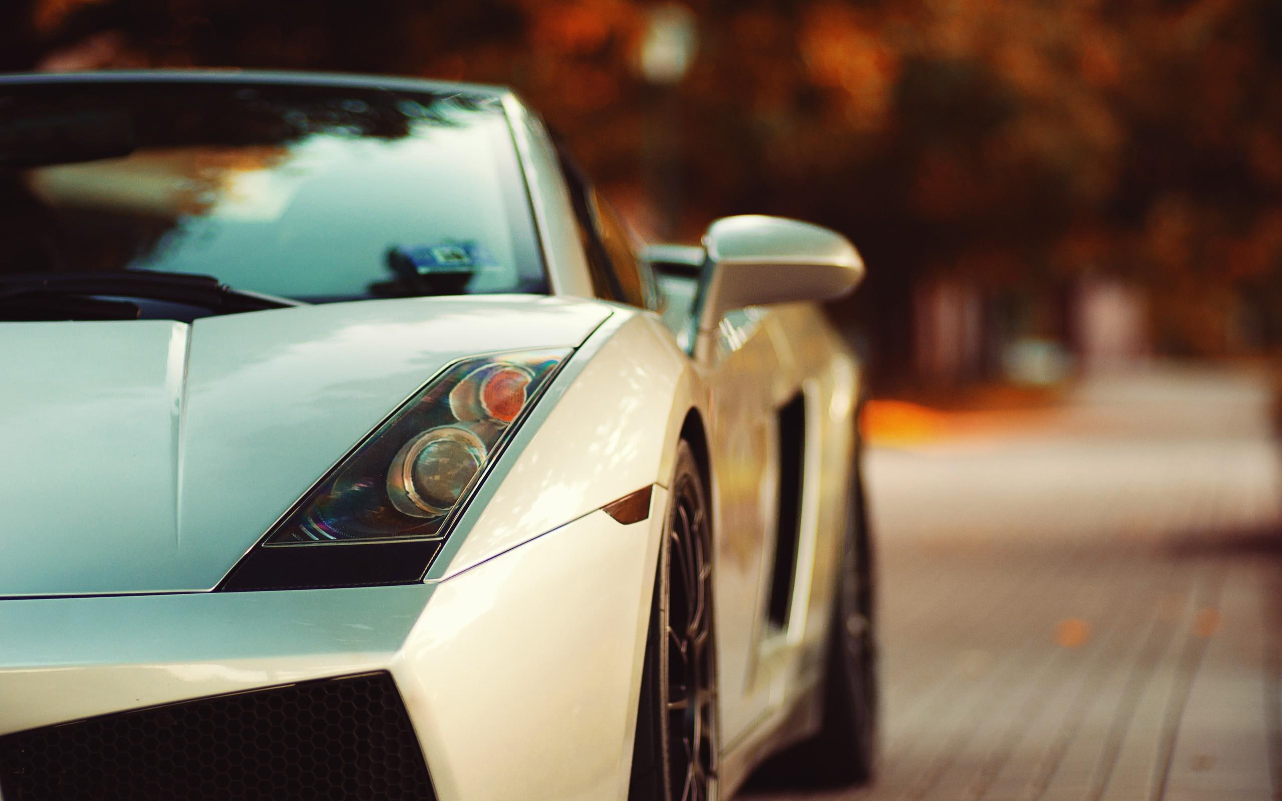 Lamborghini Super Car, white sports coupe, cars