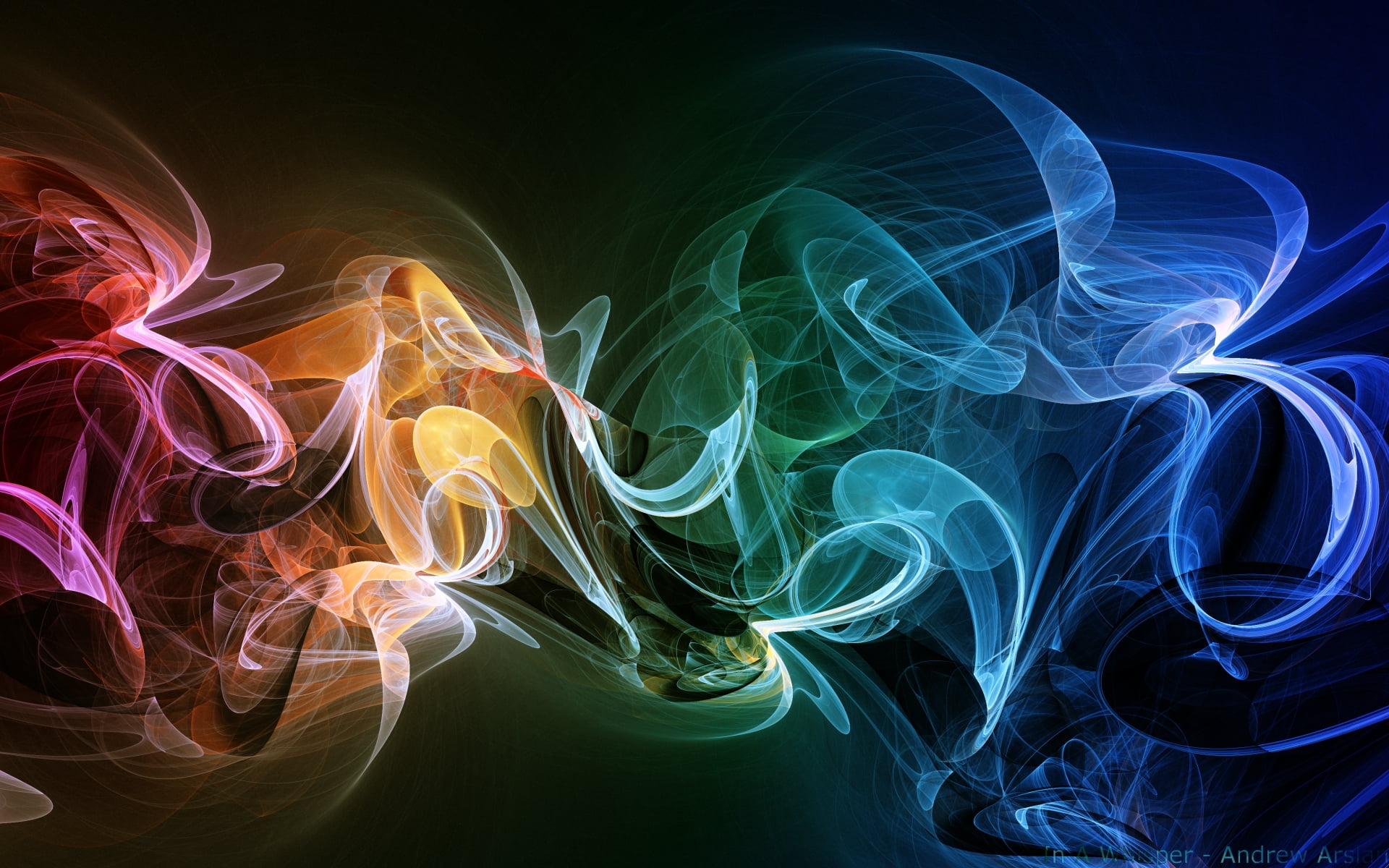 Windows 7 Colorful, assorted-color smoke wallpaper, Computers