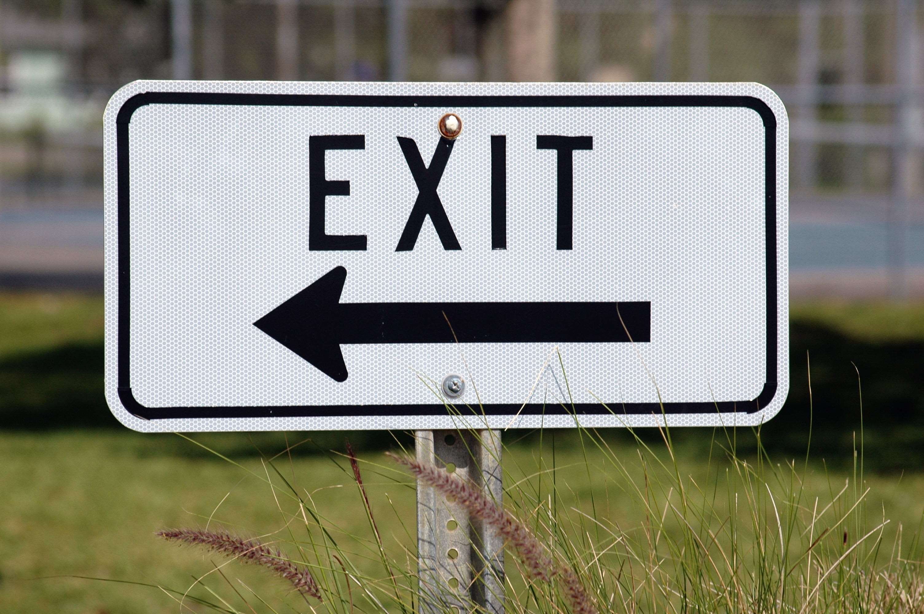 arrow, communication, direction, display, exit, exit sign, grass