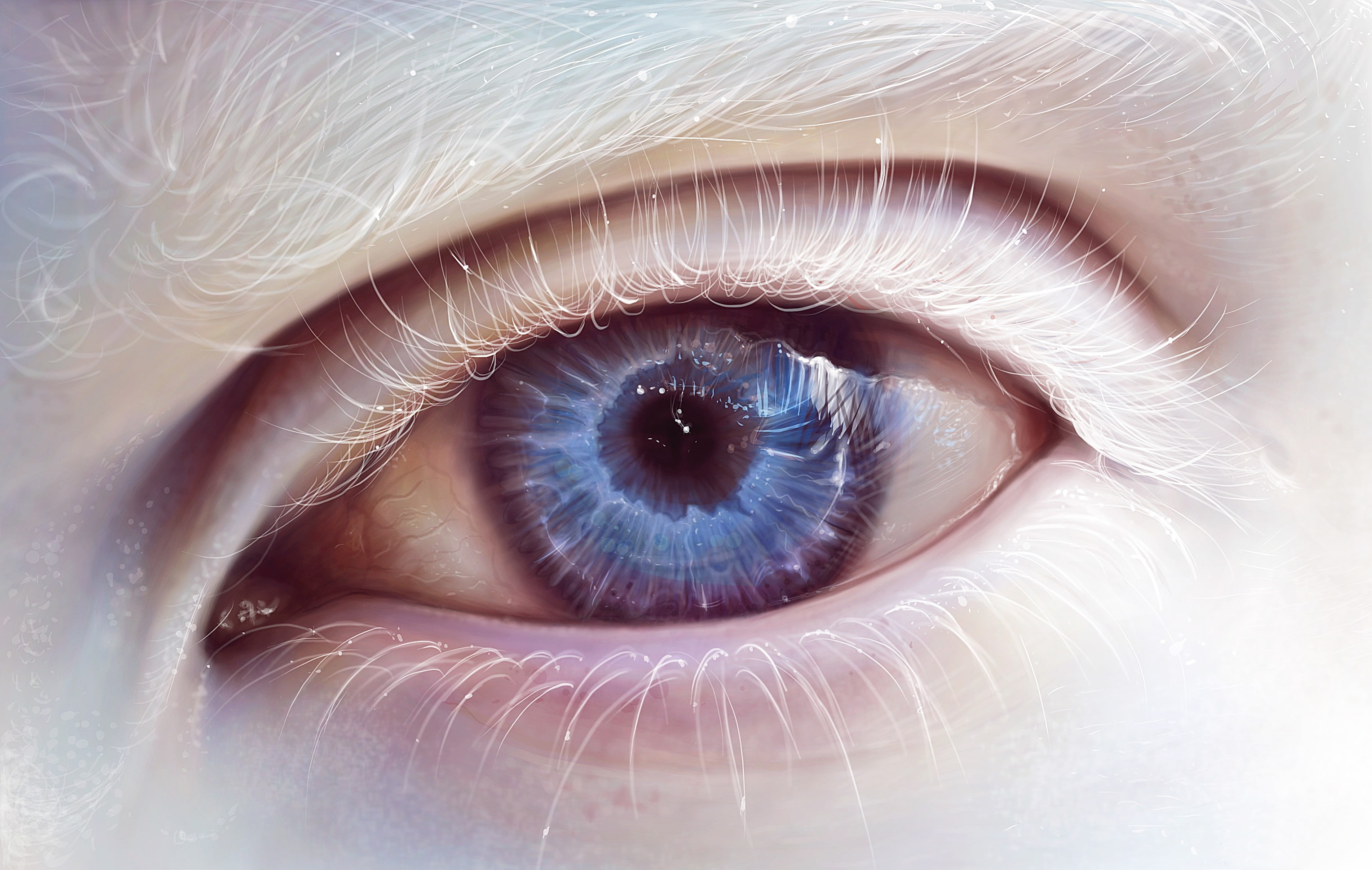 albino, eyes
