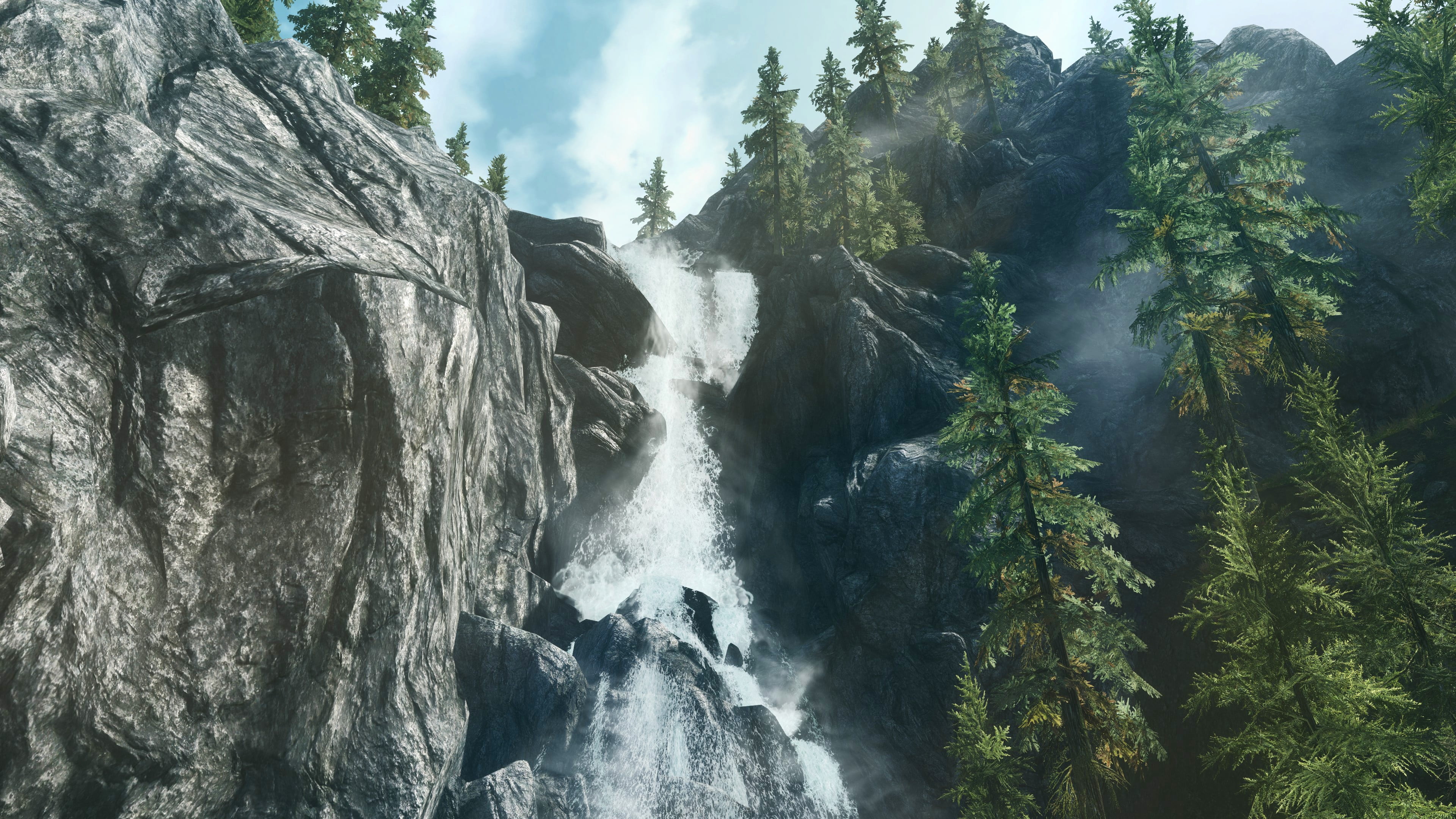 waterfalls, The Elder Scrolls V: Skyrim, nature, beauty in nature
