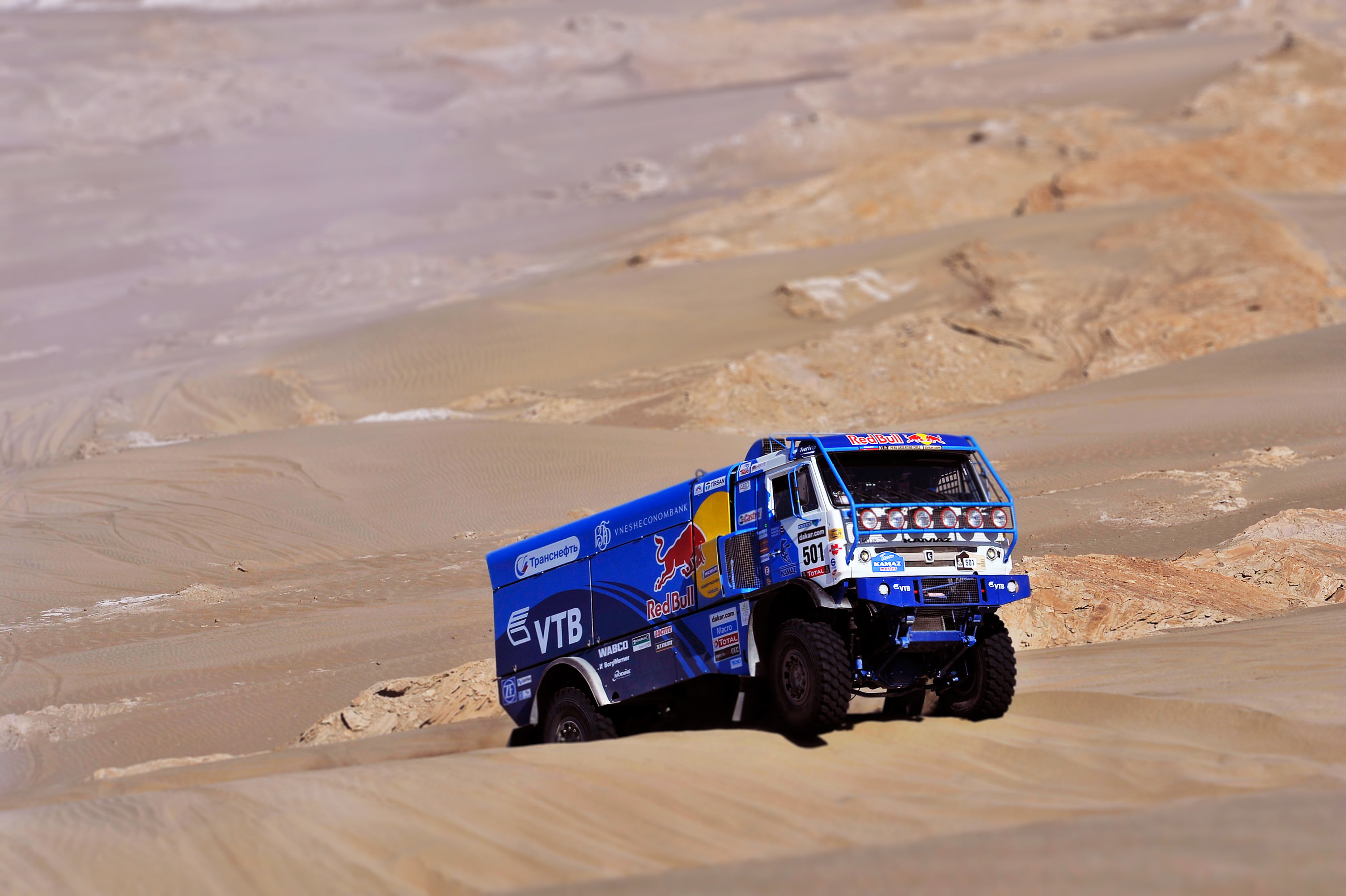 sand, Machine, Truck, Red Bull, Rally, KAMAZ, Dakar, Dune, The rise