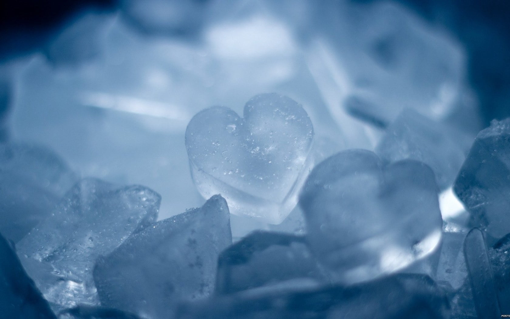 ice lot, heart, form, snow, love, romance, nature, backgrounds