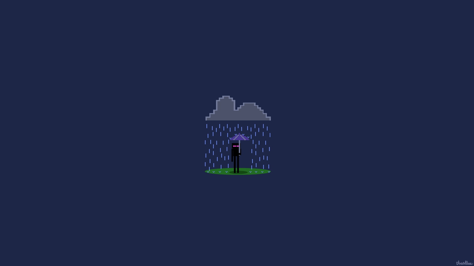 man under umbrella clip art, Minecraft, enderman, vector, illustration