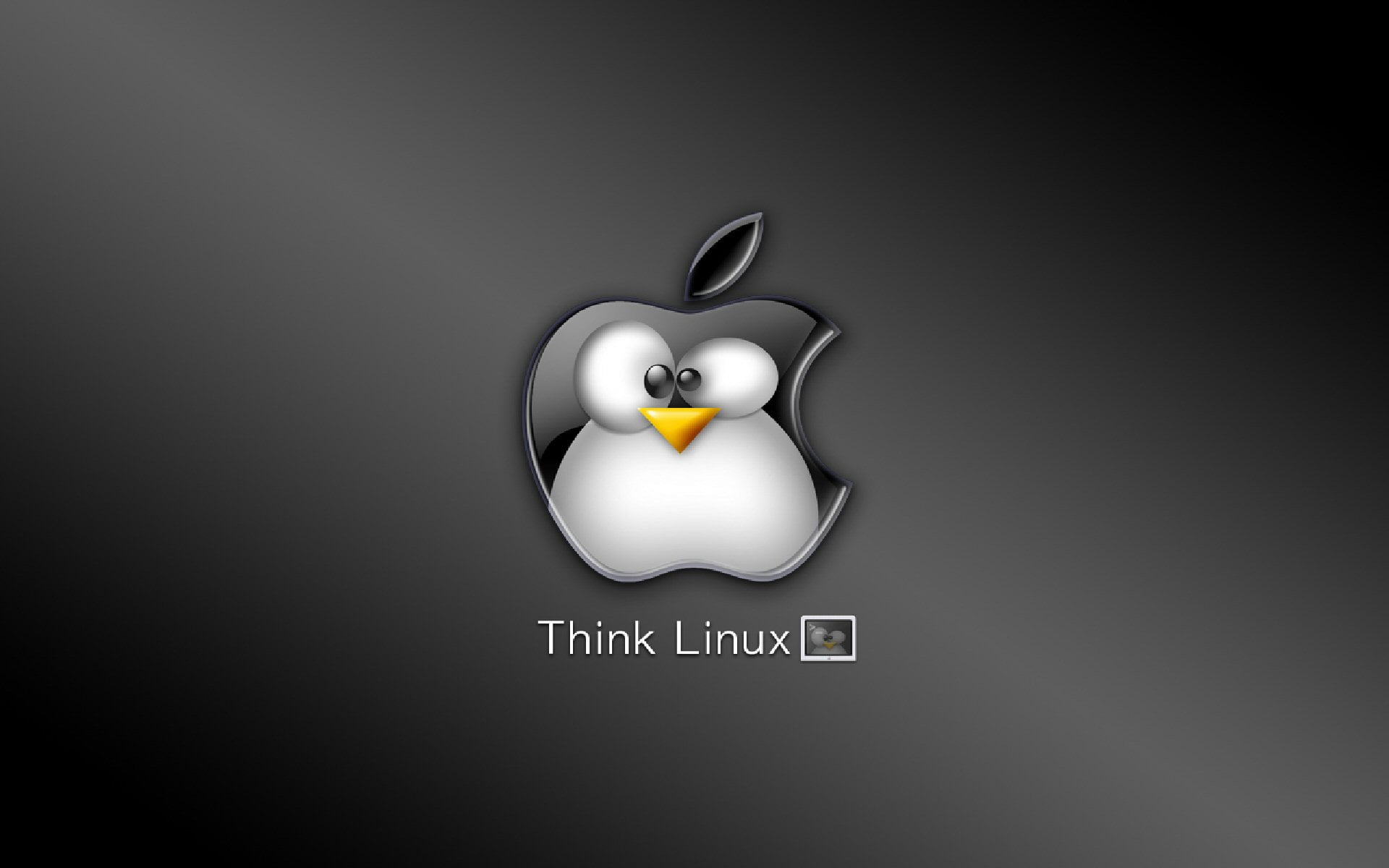 Think Linux, Linux logo, Computers, studio shot, indoors, copy space