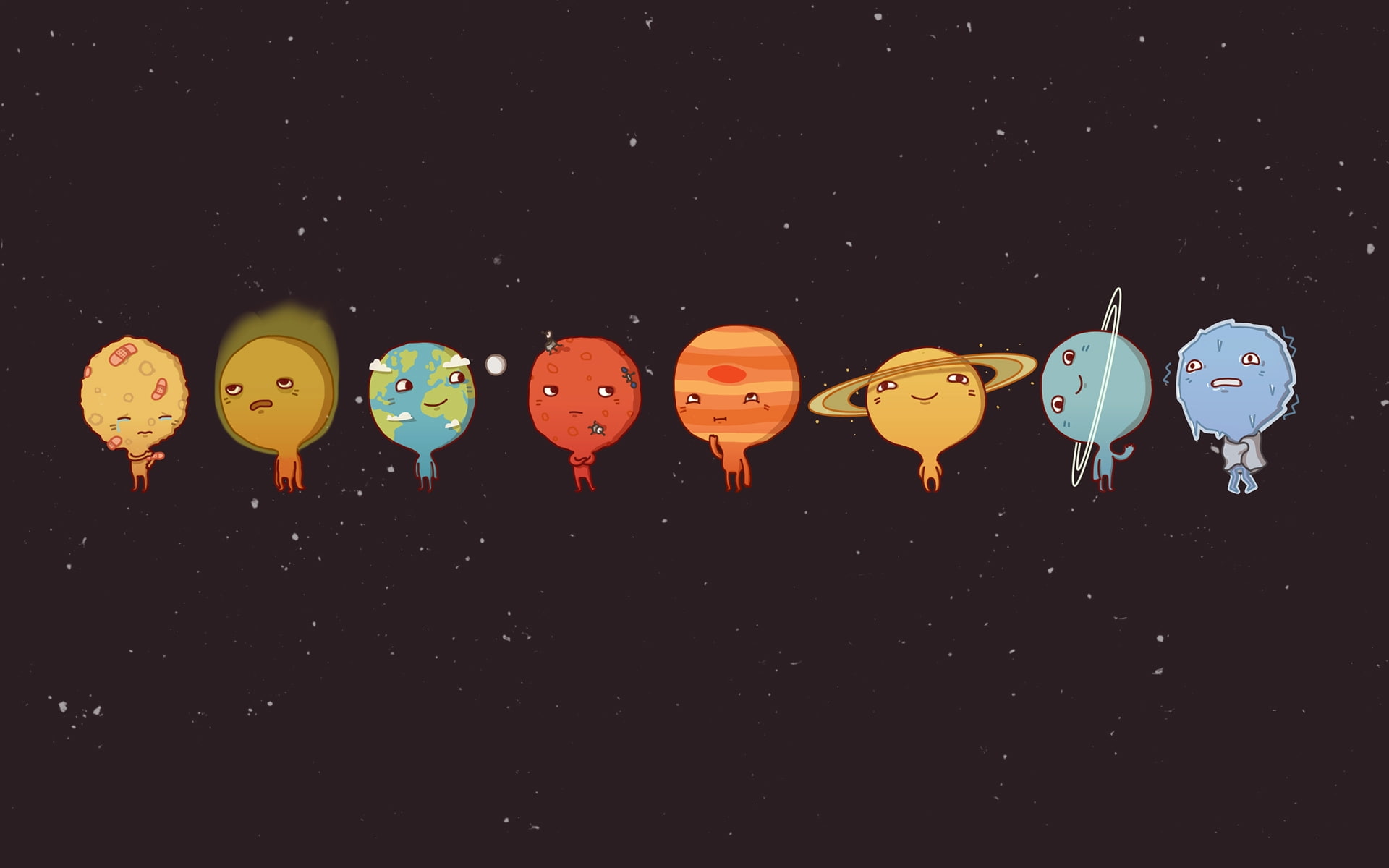 minimalistic solar system planets little simple background 1920x1200  Space Planets HD Art
