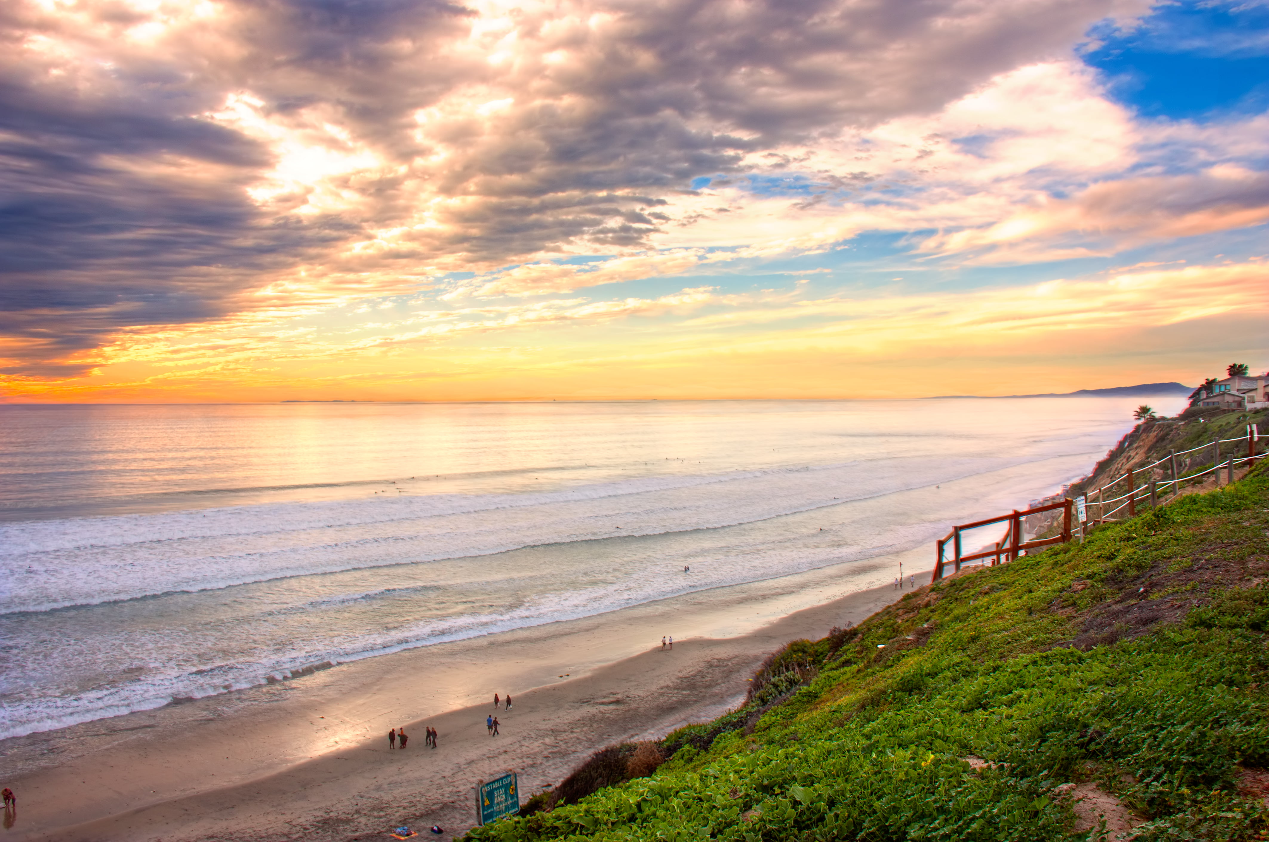 people standing on beach sand, Horizons, San Diego, Encinitas  California