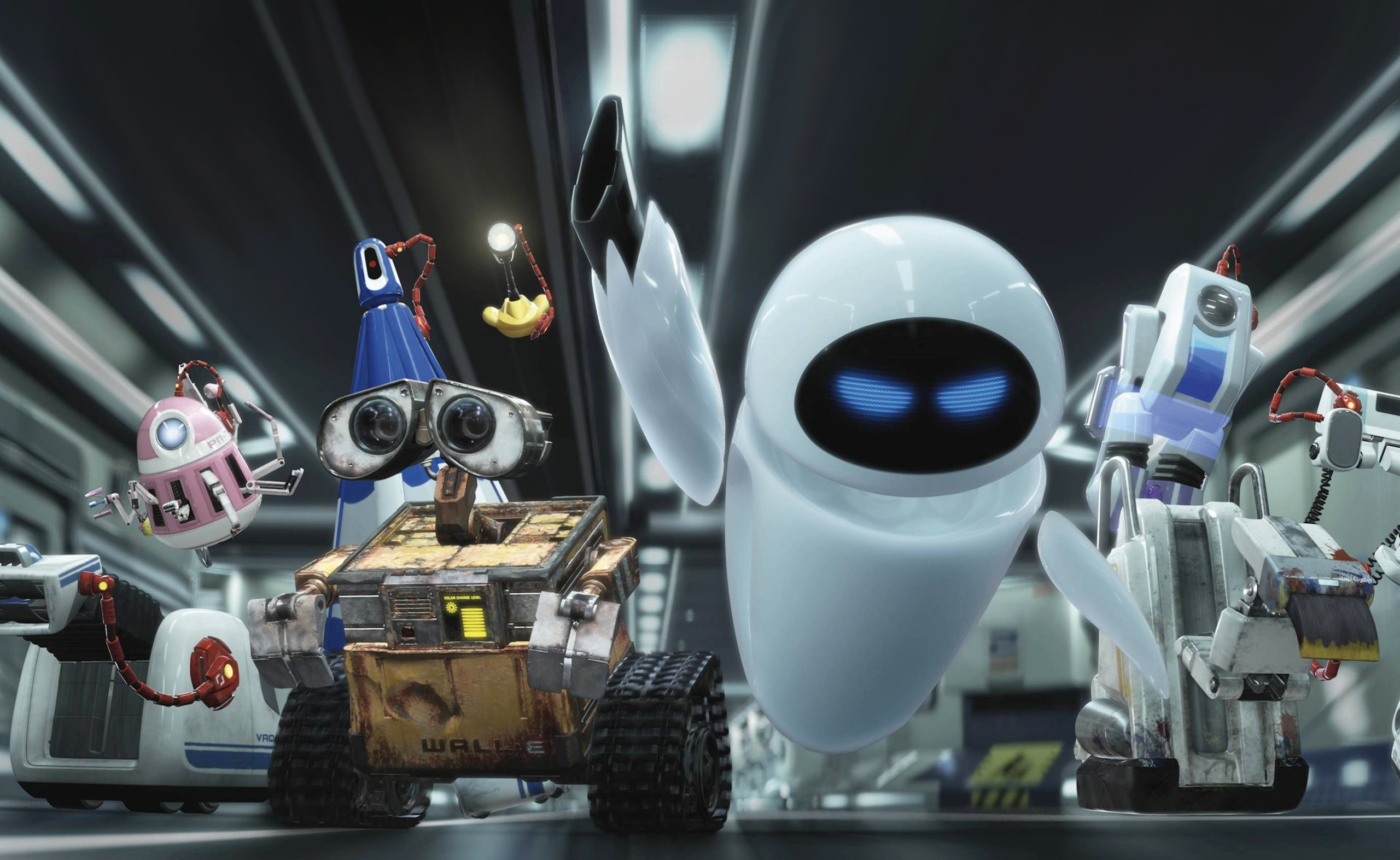 Wall E And Eve, Wall-E characters, Cartoons, WallE, indoors, technology