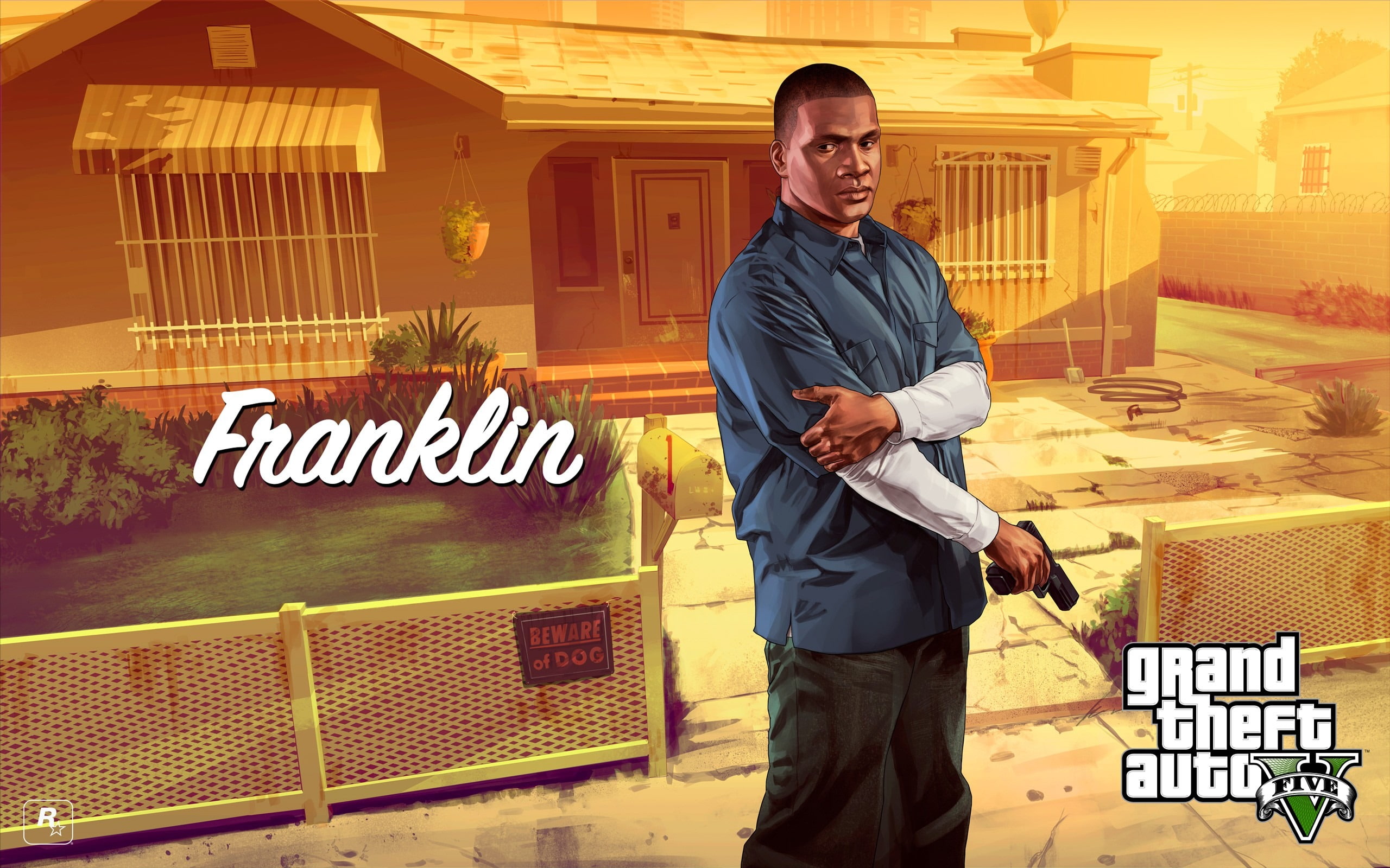 franklin-Grand Theft Auto V GTA 5 Game HD Wallpape.., GTA 5 Franklin flat screen TV