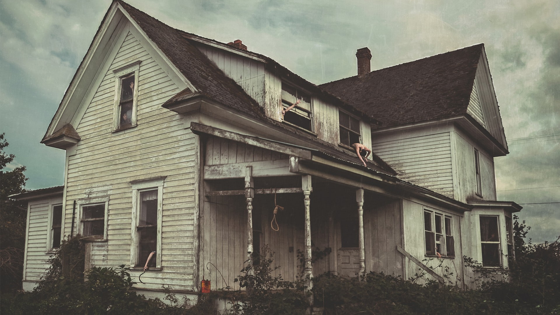 house, abandoned, dark, filter, architecture, building exterior