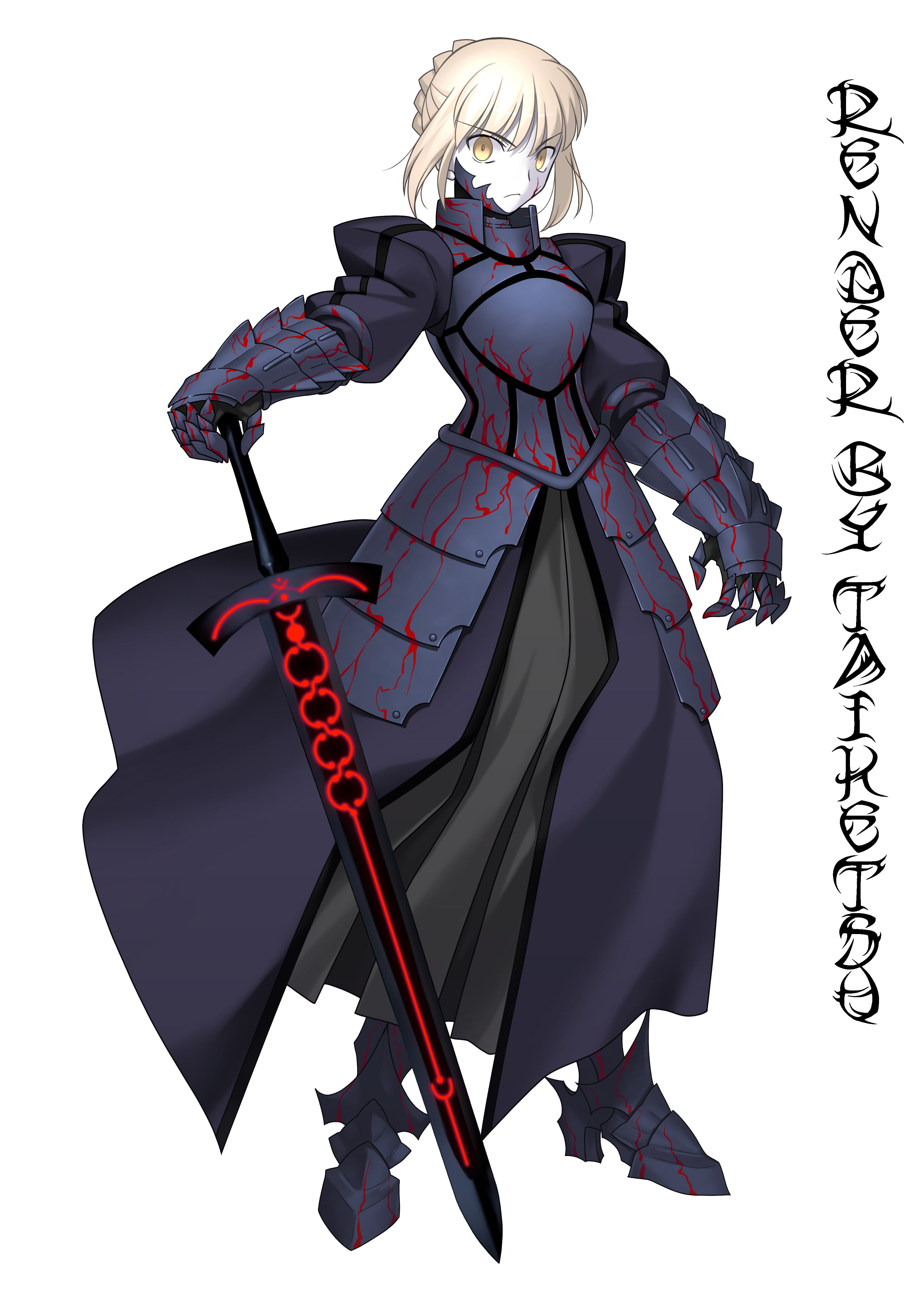 black and red sword illustraiton, Fate Series, Saber Alter, anime girls