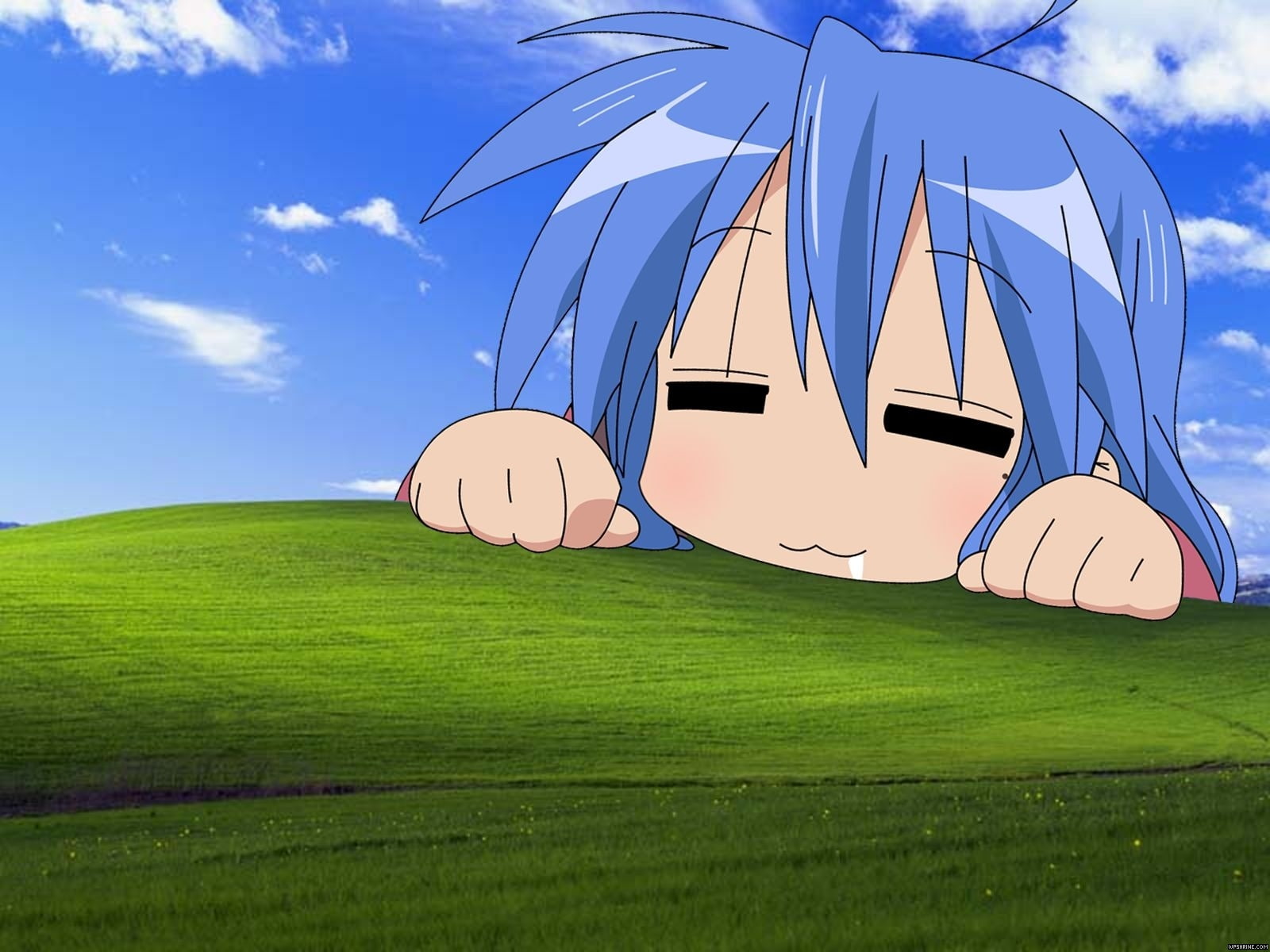 bliss lucky star windows xp anime izumi konata 1600x1200  Space Stars HD Art