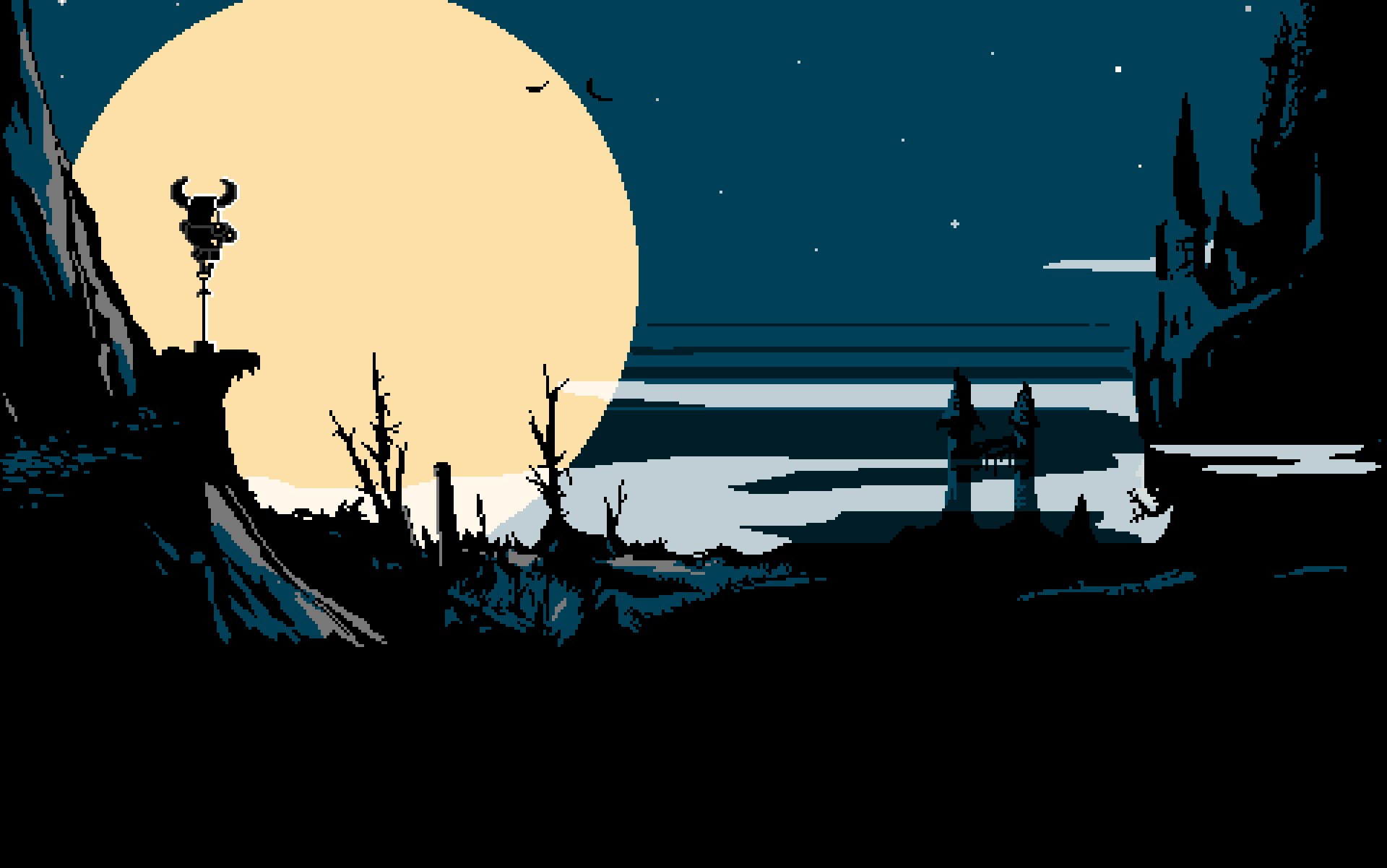 Video Game, Shovel Knight, silhouette, sky, nature, no people