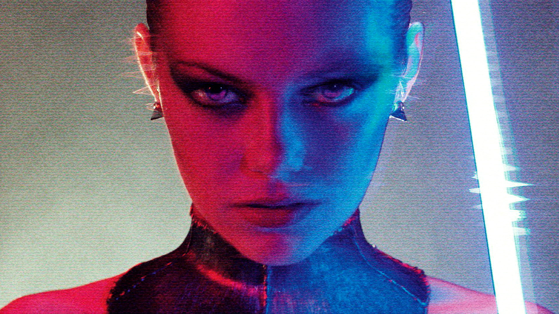 cyberpunk, Emma Stone, neon lights, synthwave, actor, photography