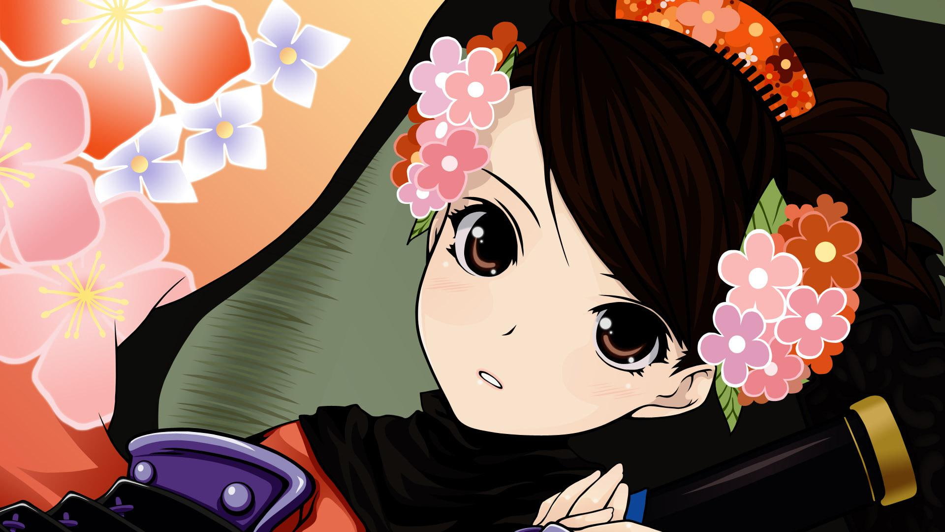 Muramasa: The Demon Blade, black haired female anime character