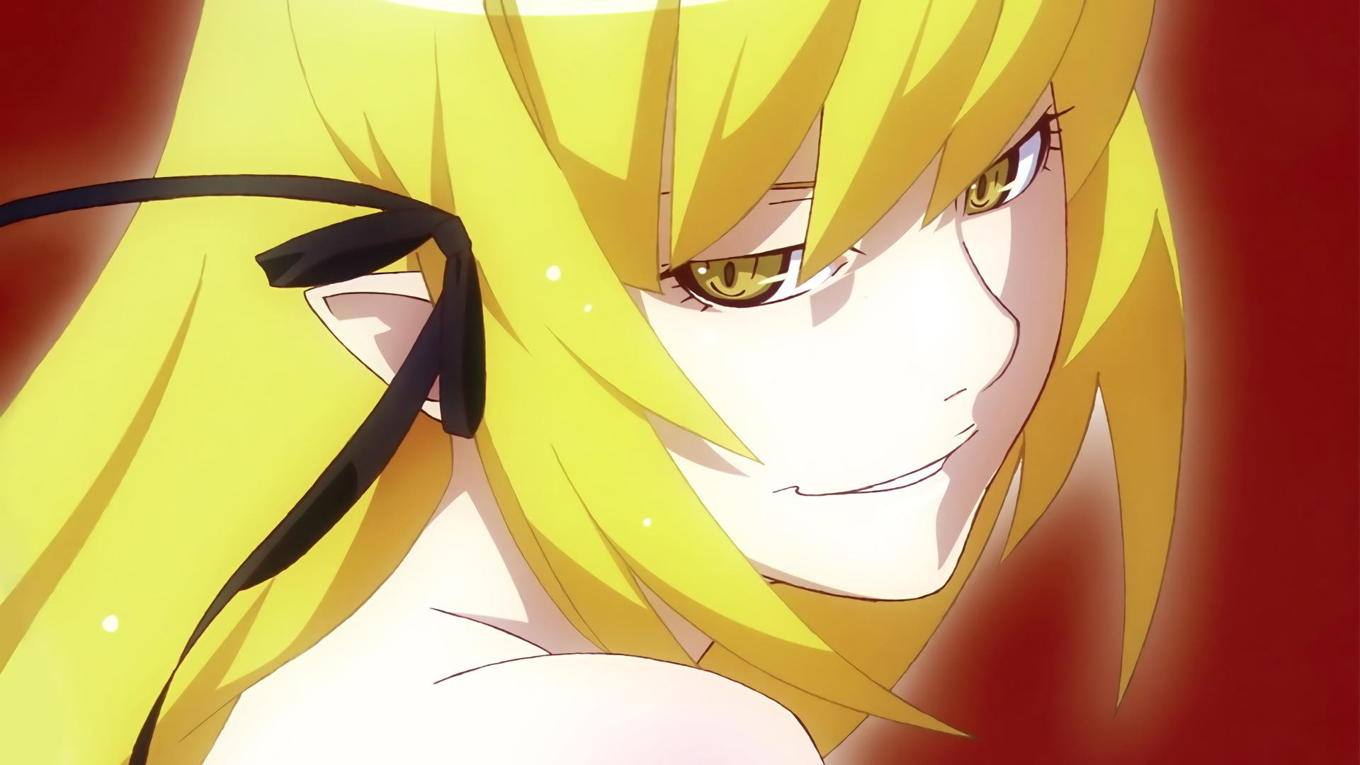 Anime, Monogatari (Series), Blonde, Face, Girl, Kiss-shot Acerola-orion Heart-under-blade