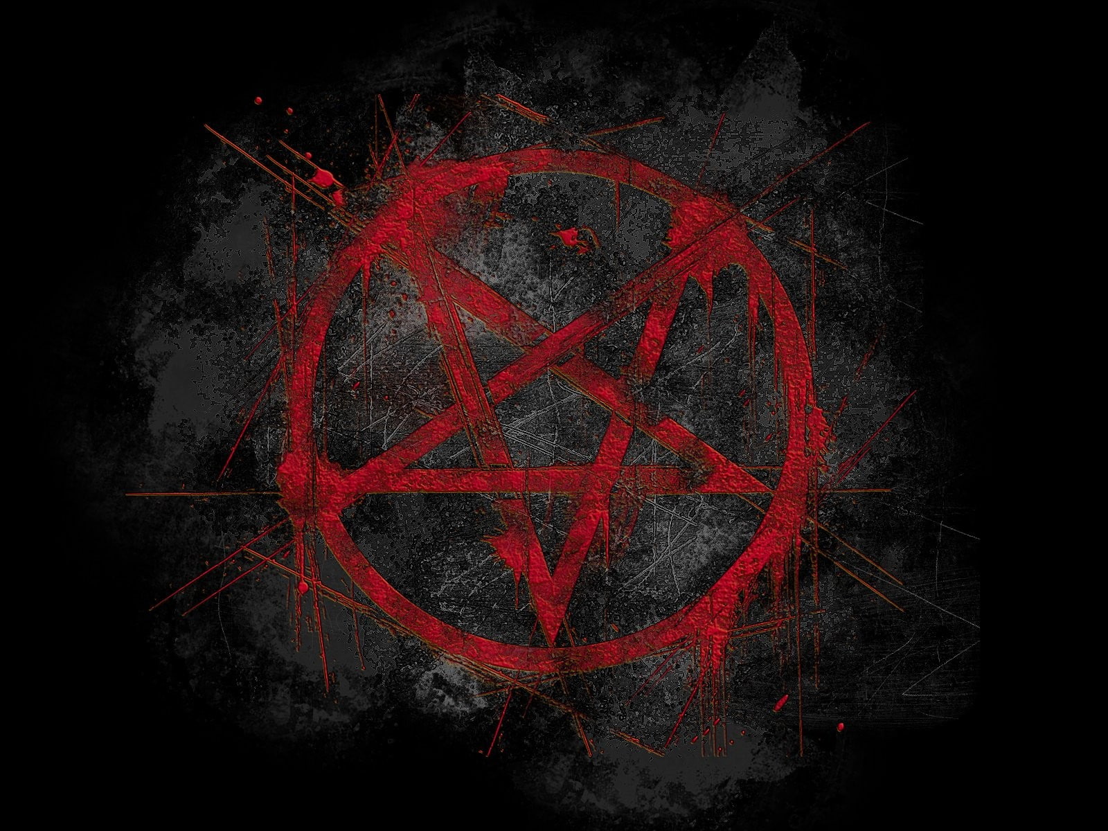 horror, black, pentagram, blood