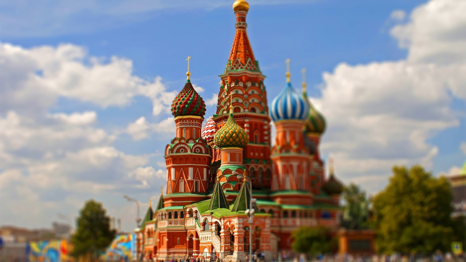 1920x1080 px architecture building Cathedral Moscow russia Saint Basils Cathedral Tilt Shift Video Games Guild Wars HD Art