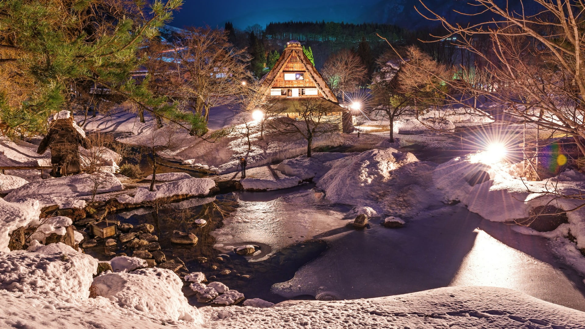 tourism, night, gifu, unesco world heritage, shirakawa, japanese