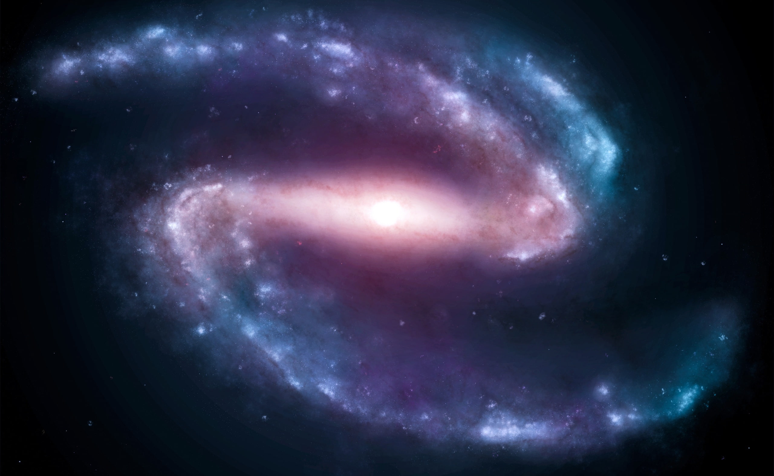 Barred Spiral Galaxy, galaxy digital wallpaper, Space, astronomy