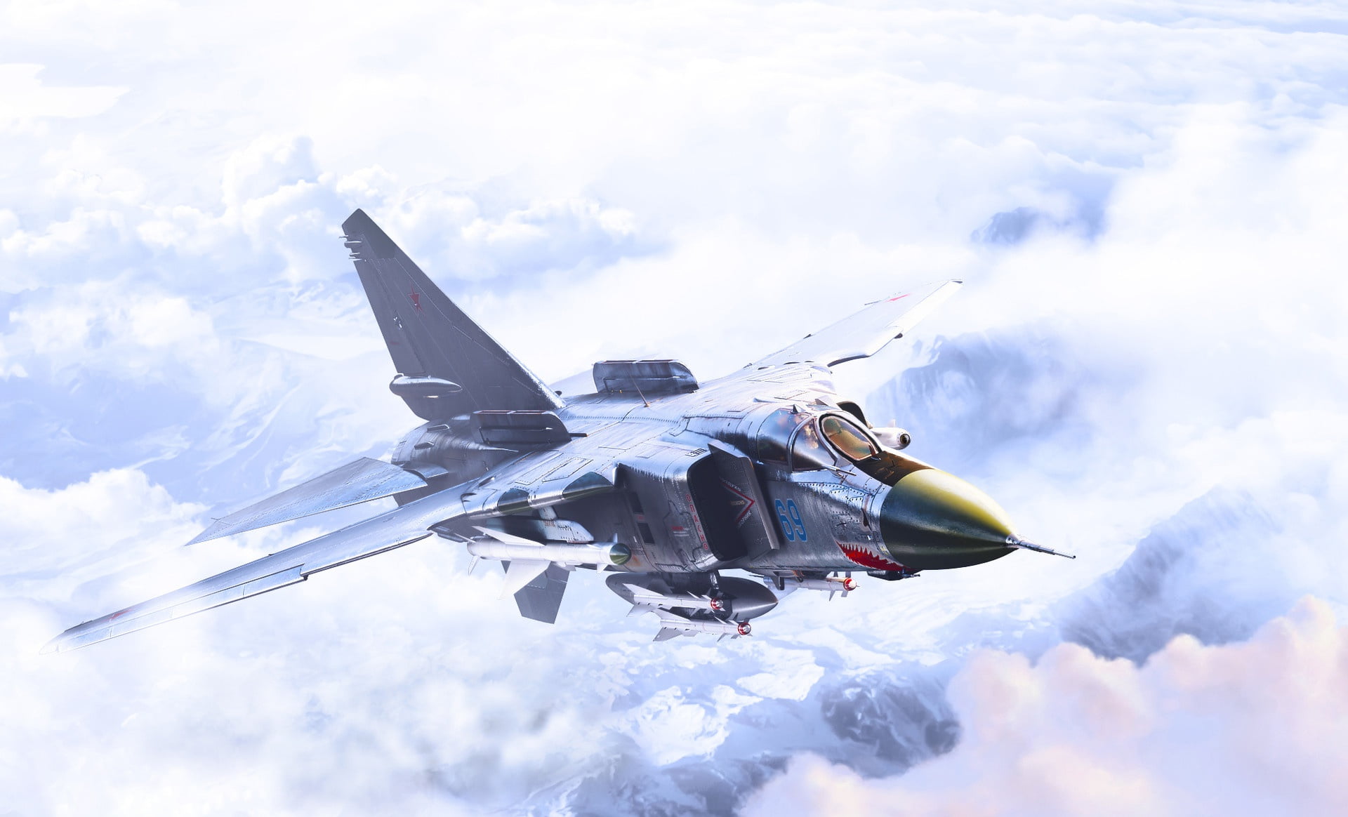Jet Fighters, Mikoyan-Gurevich MiG-23, Aircraft, Artistic, Warplane