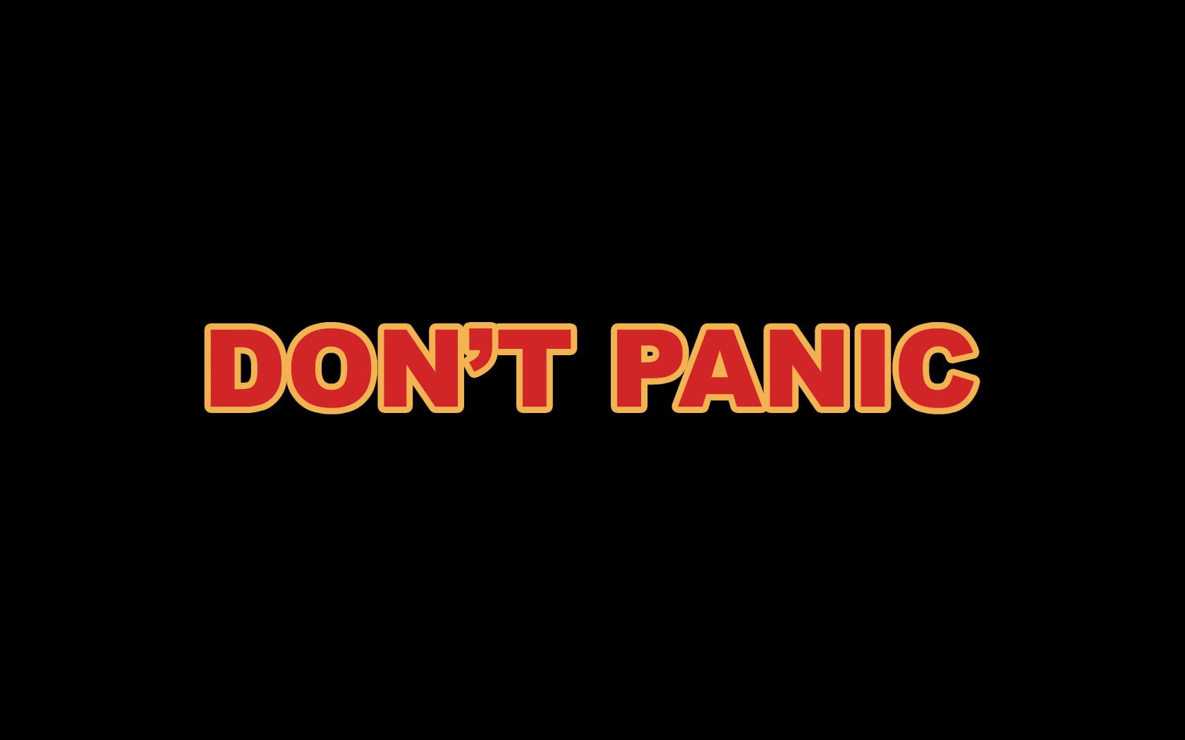 the hitchhikers guide to the galaxy dont panic 1680x1050  Space Galaxies HD Art