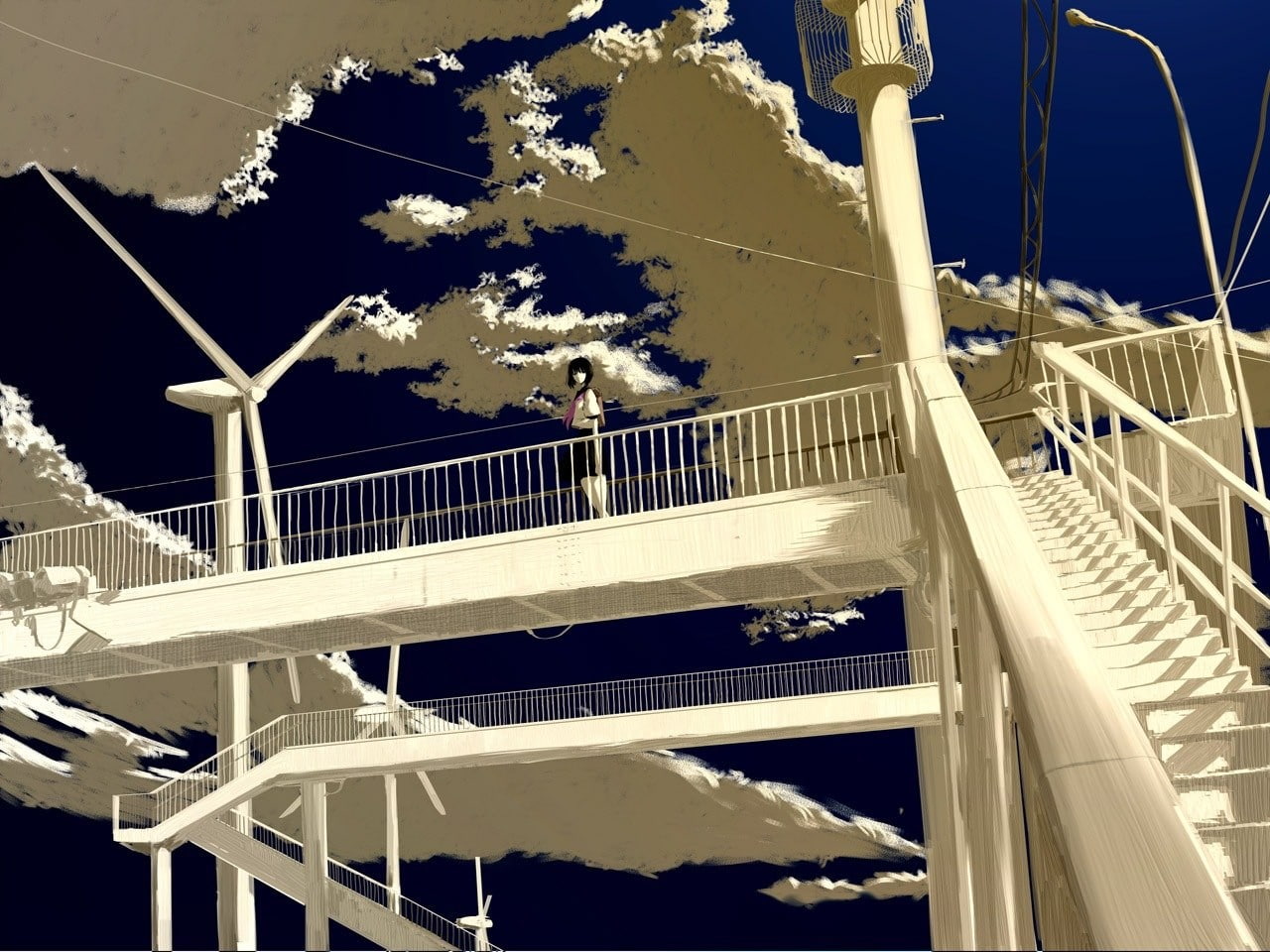 stairs, bridge