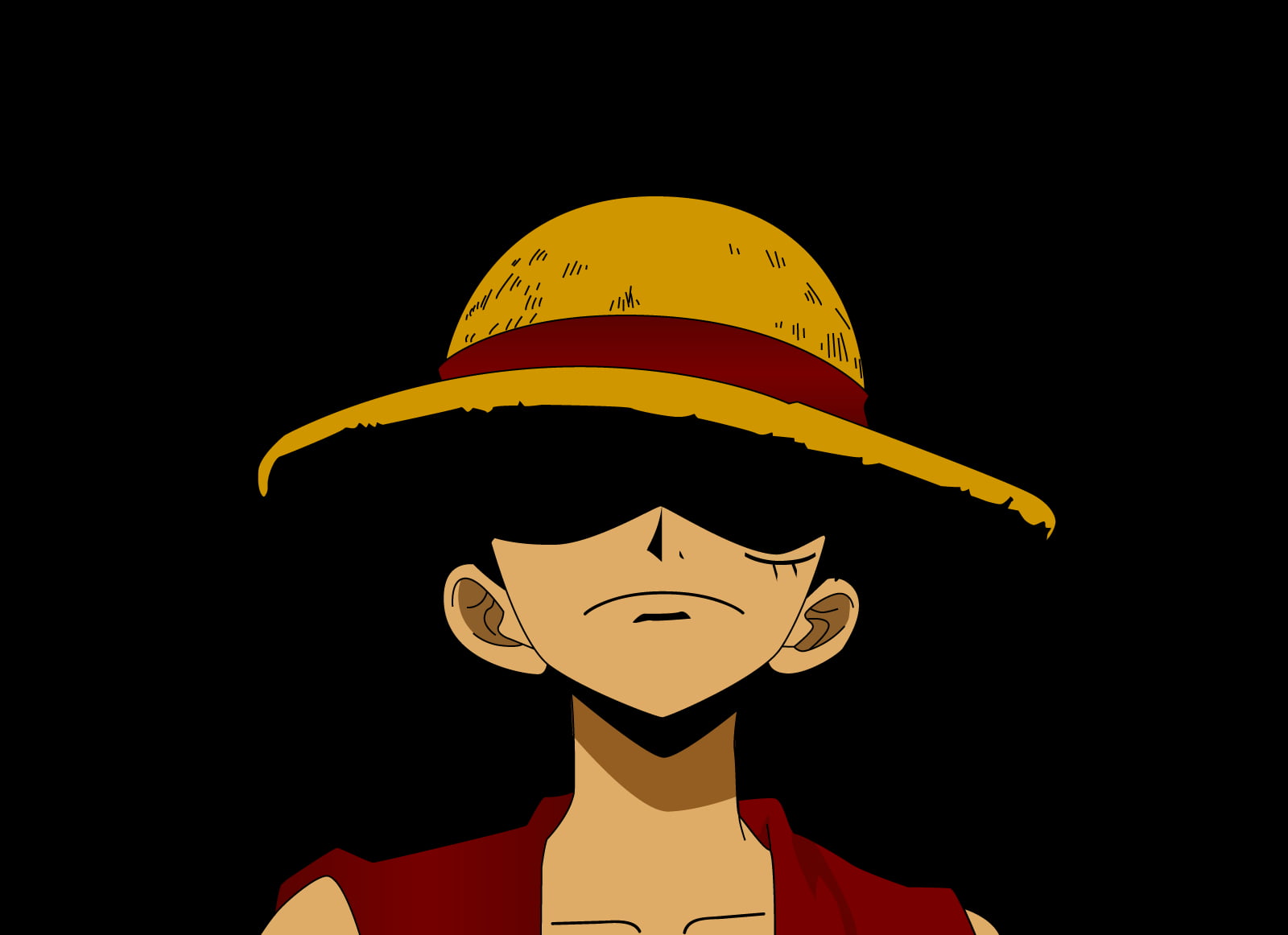 Monkey D. Luffy, One Piece, anime, one person, studio shot, indoors