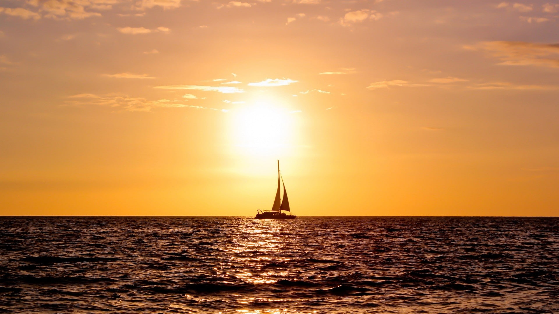 sea, sunlight, boat, horizon, sky