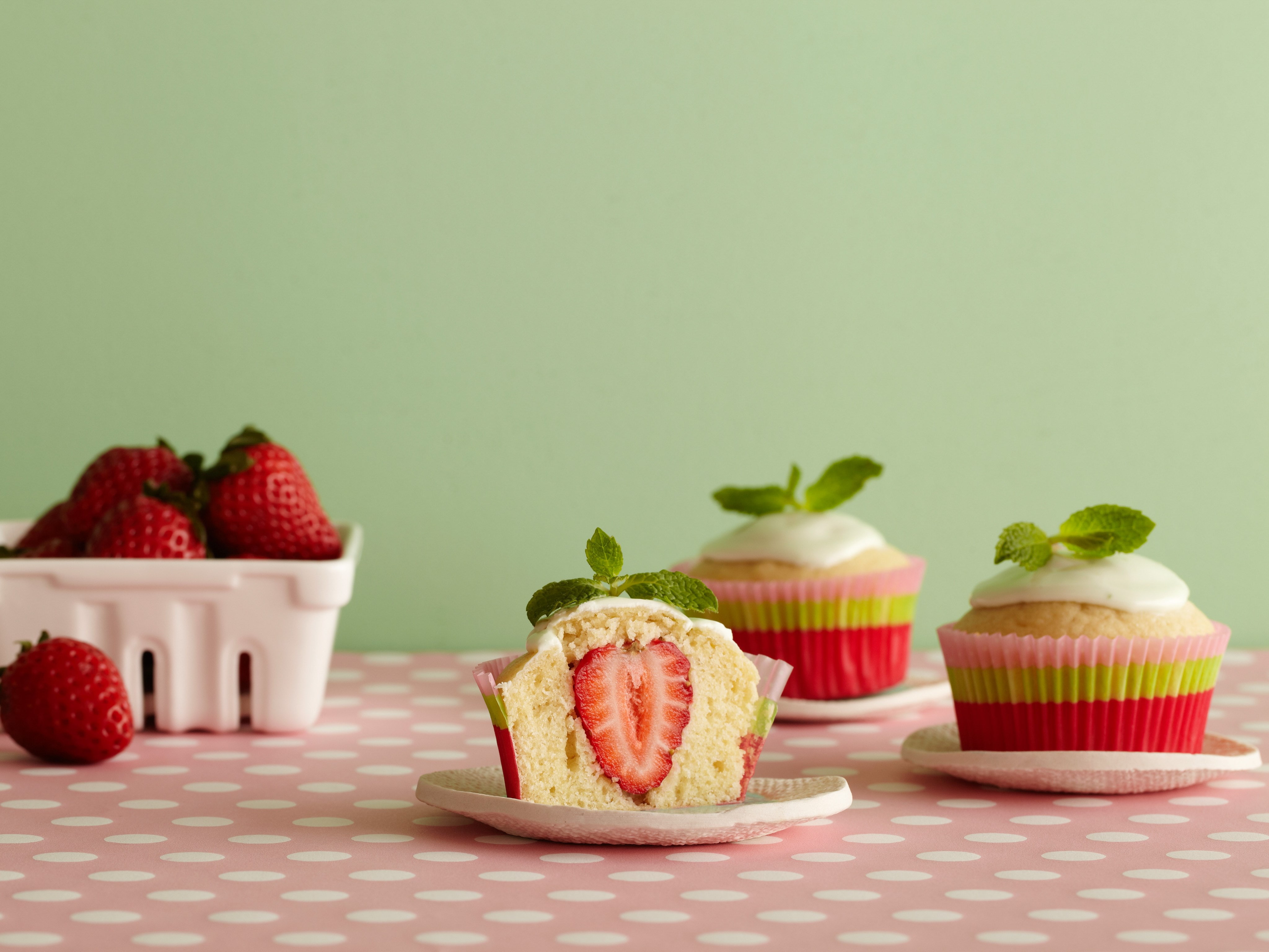 strawberry cupcake image photo, food and drink, freshness, sweet food