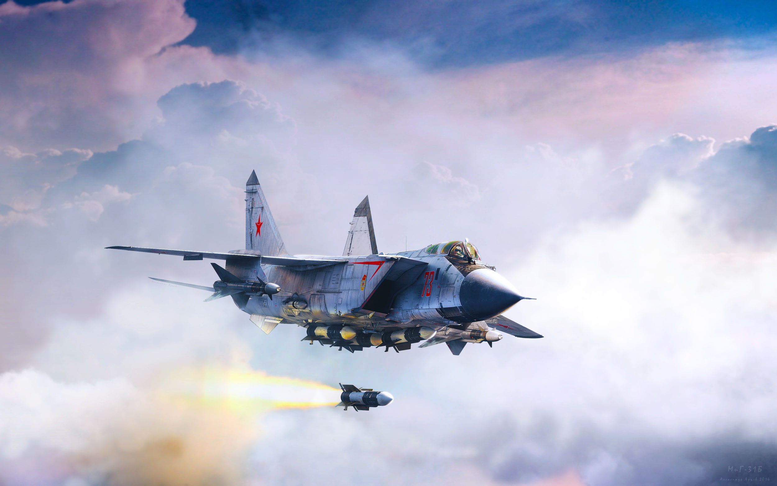 Jet Fighters, Mikoyan MiG-31, Aircraft, Artistic, Warplane