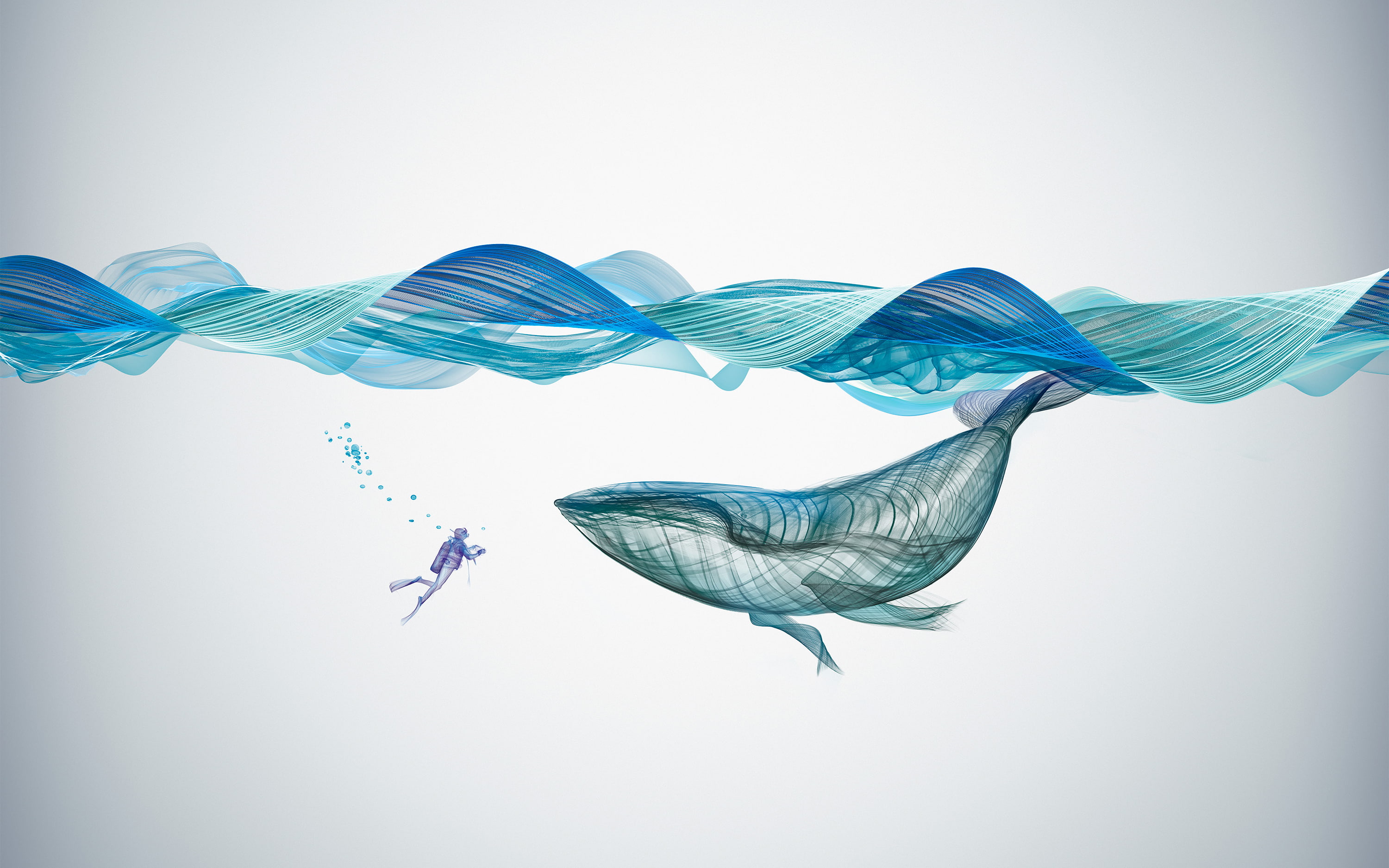 Underwater Whale Illustration, animal, animal themes, fish, vertebrate