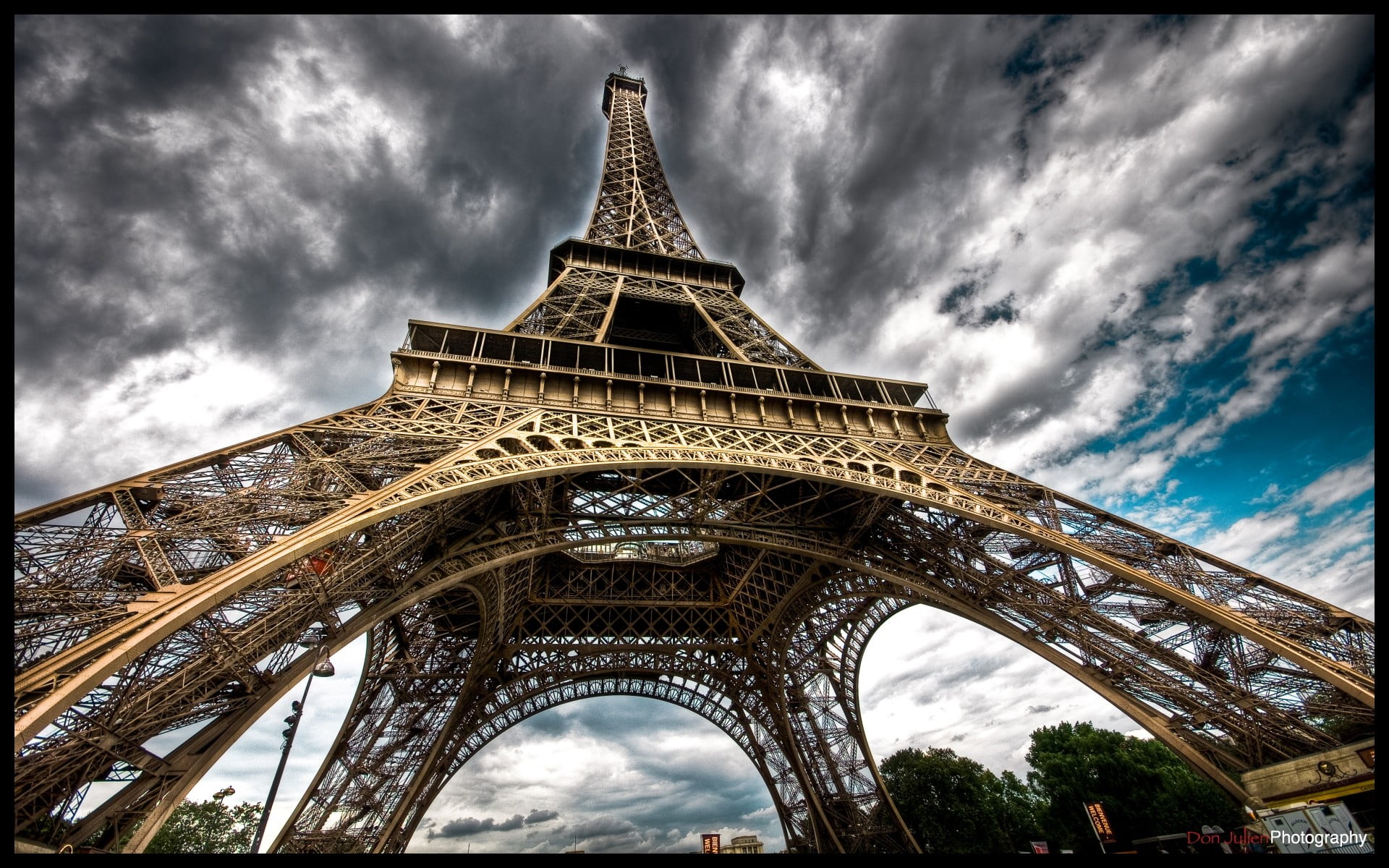 Eiffel tower, clouds, Paris, HDR, architecture, cloud - sky, built structure