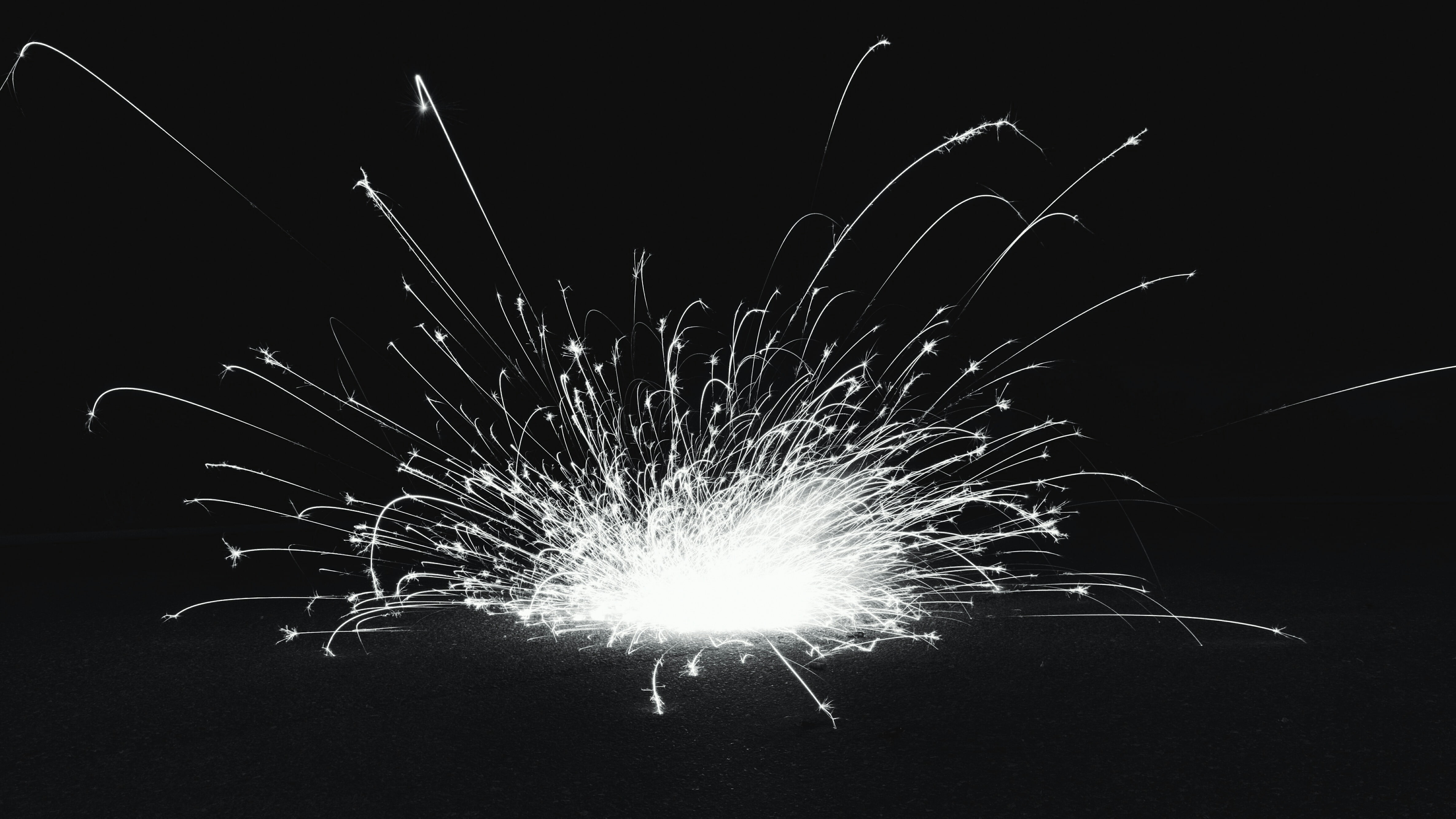 sparkler, fireworks, monochrome, abstract, photography, celebration