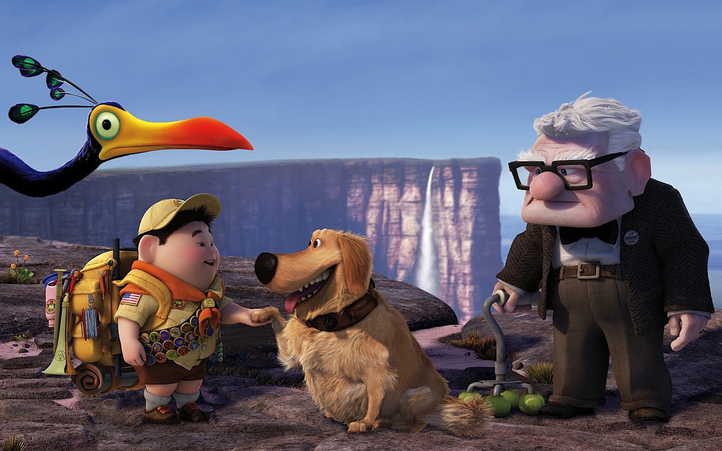 Russell Dug Carl Fredricksen in Pixar's UP, mammal, child, childhood
