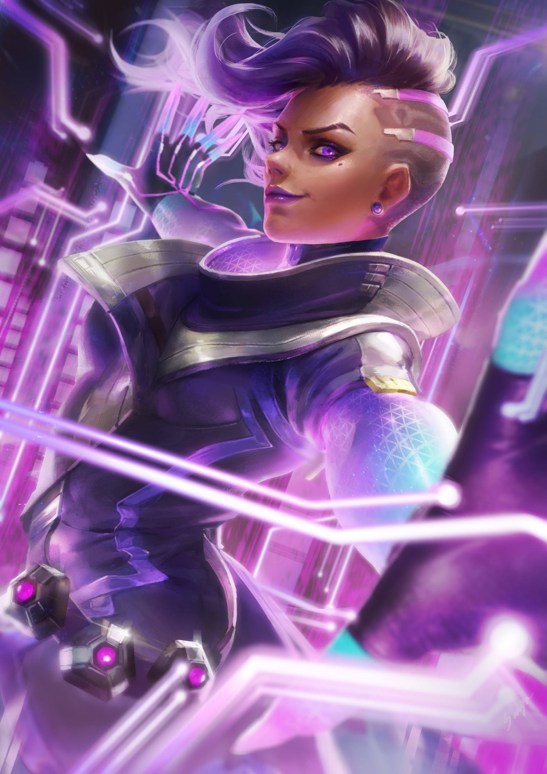 Overwatch, Sombra (Overwatch), one person, futuristic, adult